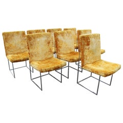 Mid-Century Modern Milo Baughman for Thayer Coggin Set of 8 Chrome Dining Chairs