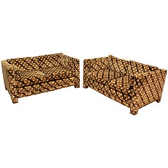 Mid-Century Modern Milo Baughman Foremost Pair of Loveseats 1970s Larsen Style