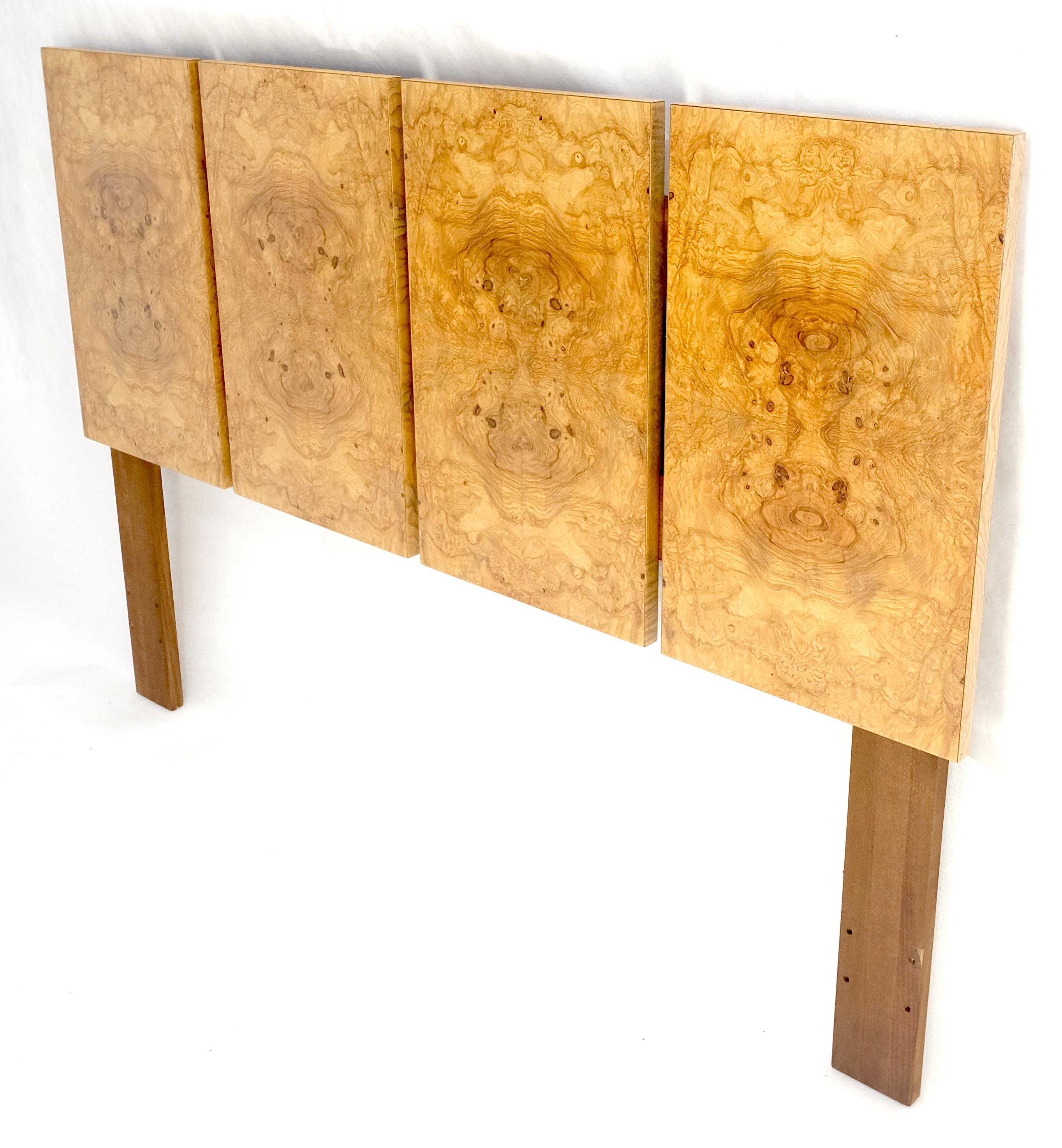 20th Century Mid Century Modern Milo Baughman Full Queen Size Burl Wood Headboard Bed MINT! For Sale