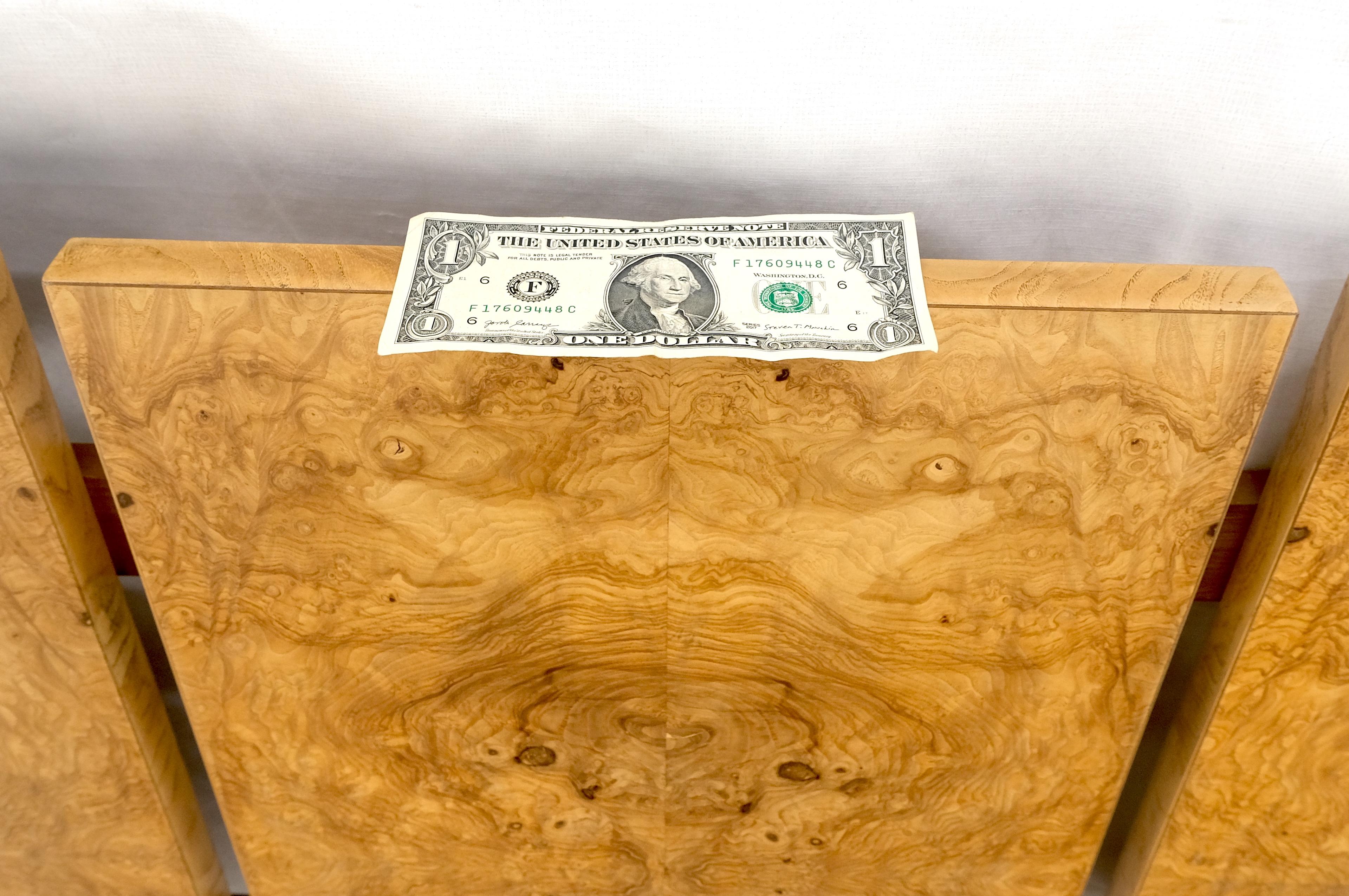 Mid Century Modern Milo Baughman Full Queen Size Burl Wood Headboard Bed MINT! For Sale 2