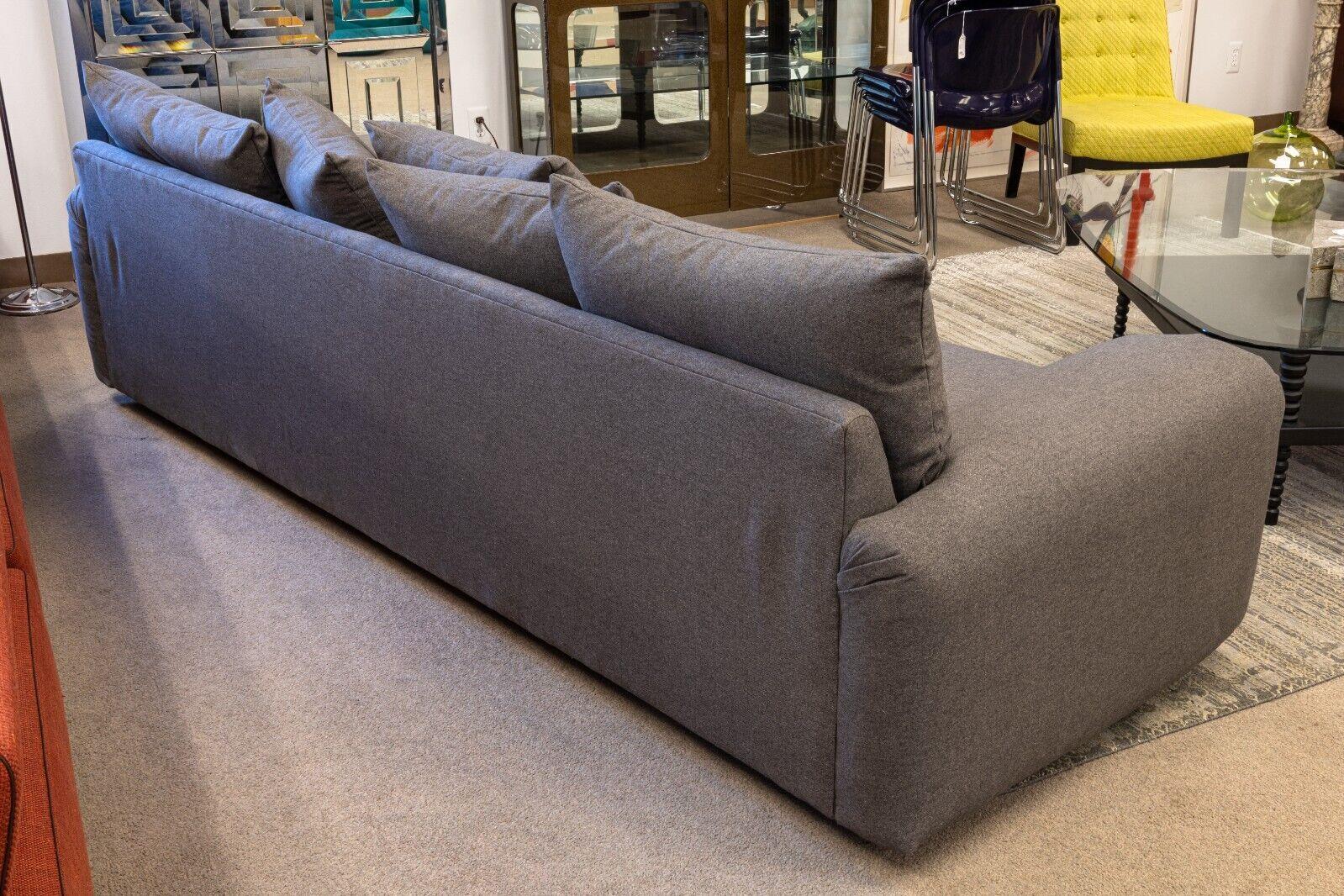 Mid-Century Modern Milo Baughman Gray Flannel Sofa for Directional 3
