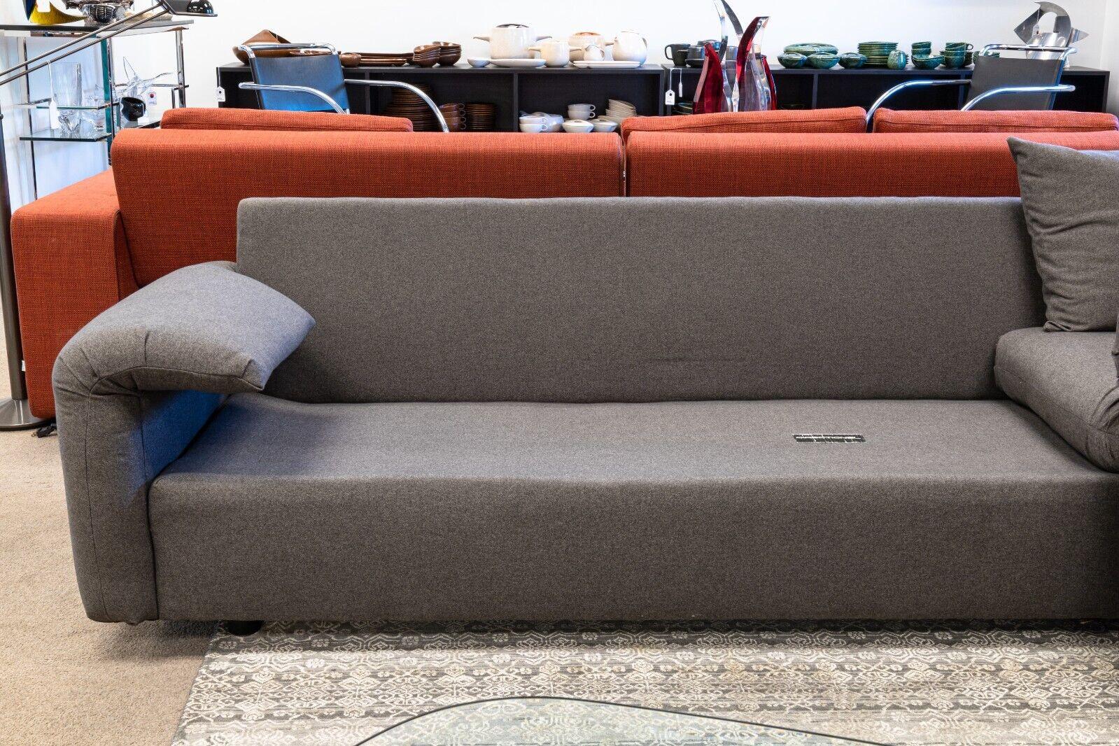 Mid-Century Modern Milo Baughman Gray Flannel Sofa for Directional 4