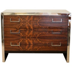 Mid-Century Modern Milo Baughman John Stuart Rosewood Chrome Chest Dresser 1960s