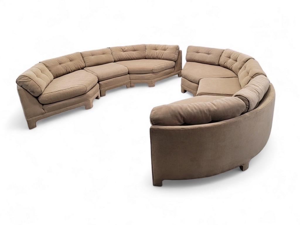 Mid Century Modern Milo Baughman Parsons Style 3 Piece Section Sofa- Pair For Sale 3