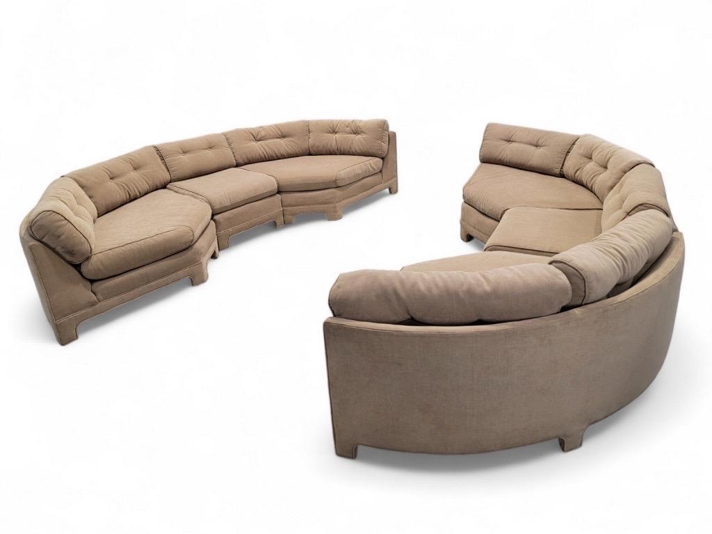 20th Century Mid Century Modern Milo Baughman Parsons Style 3 Piece Section Sofa- Pair For Sale