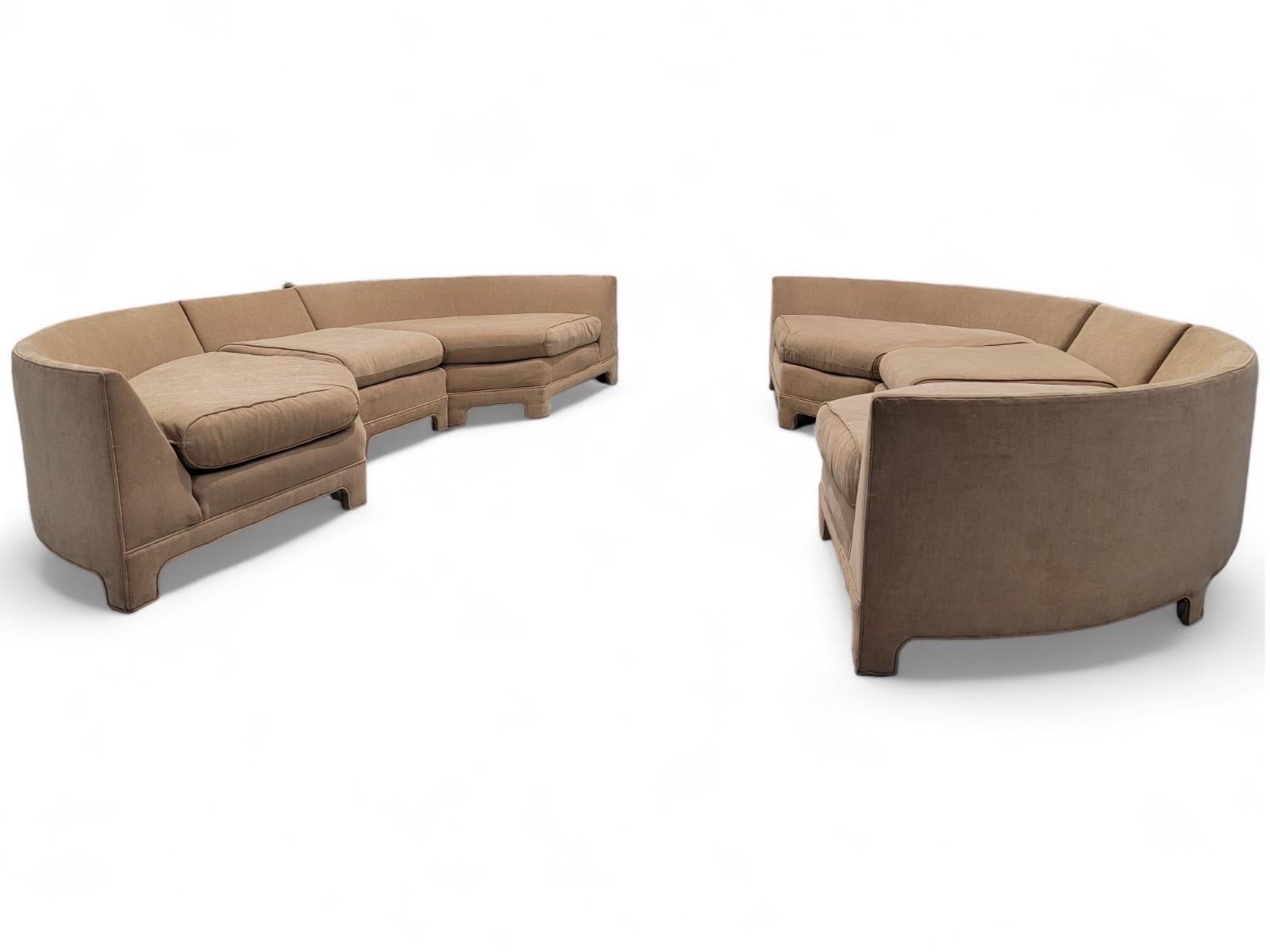 Mid Century Modern Milo Baughman Parsons Style 3 Piece Section Sofa- Pair For Sale 2