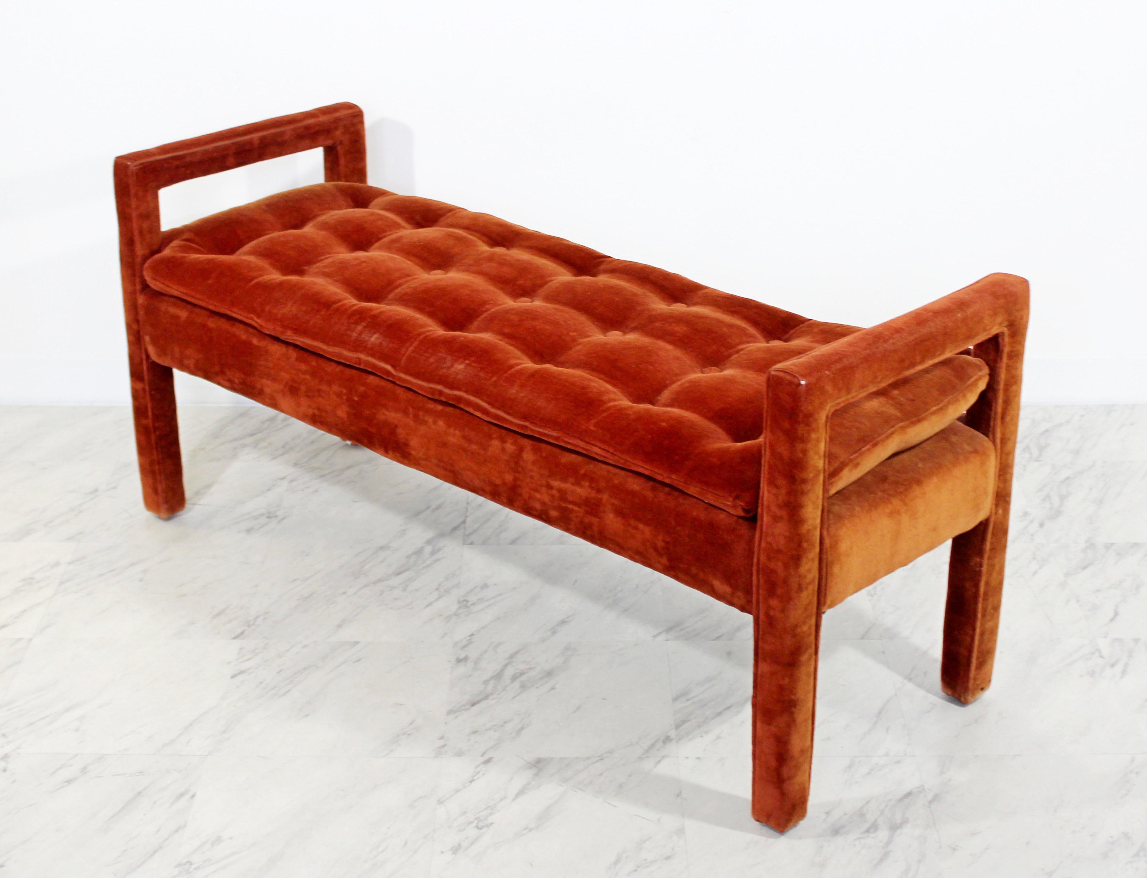 Mid-Century Modern Milo Baughman Parsons Tufted Bench Seat, 1960s In Good Condition In Keego Harbor, MI