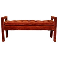 Mid-Century Modern Milo Baughman Parsons Tufted Bench Seat, 1960s