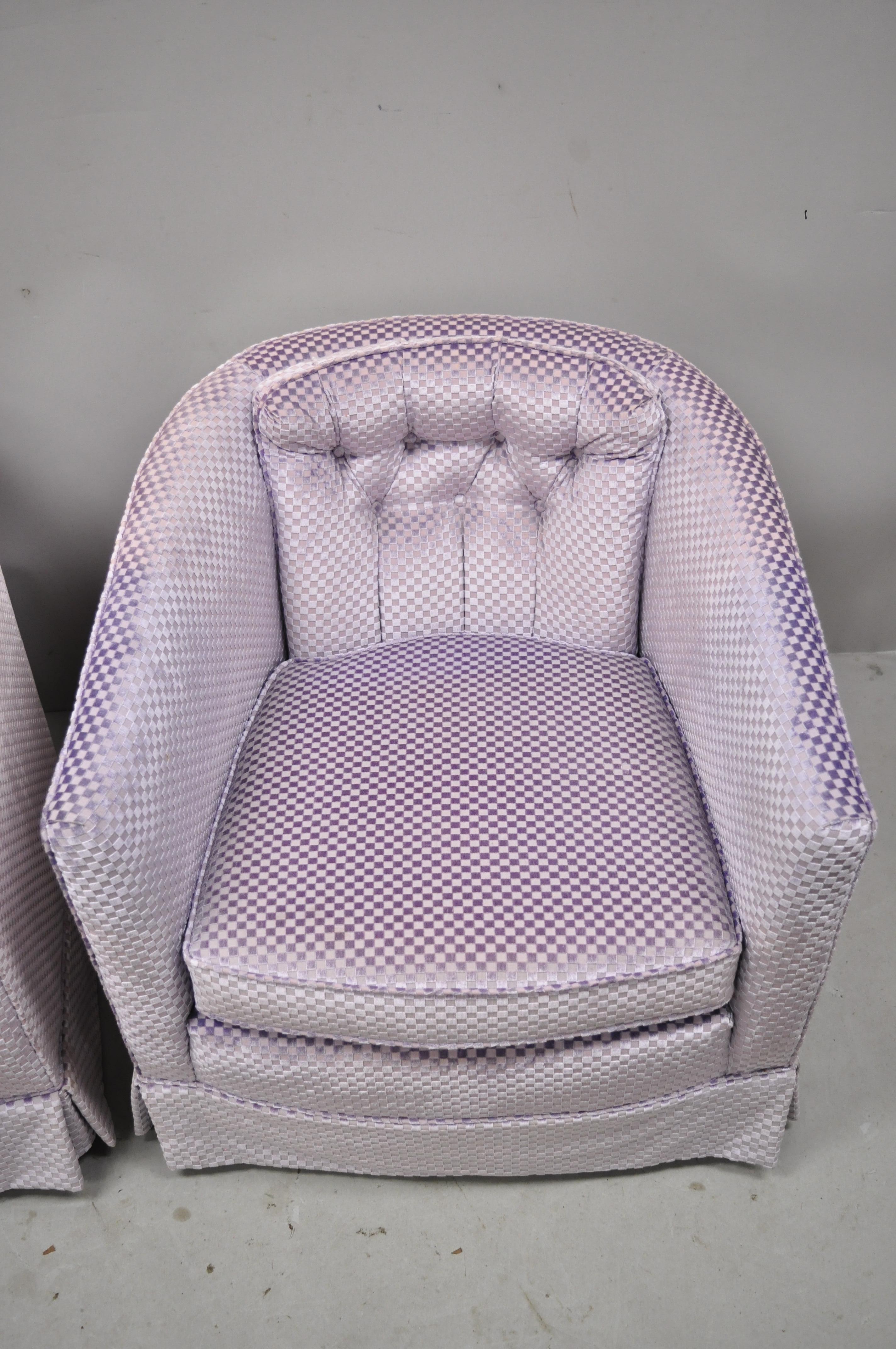 purple swivel barrel chair