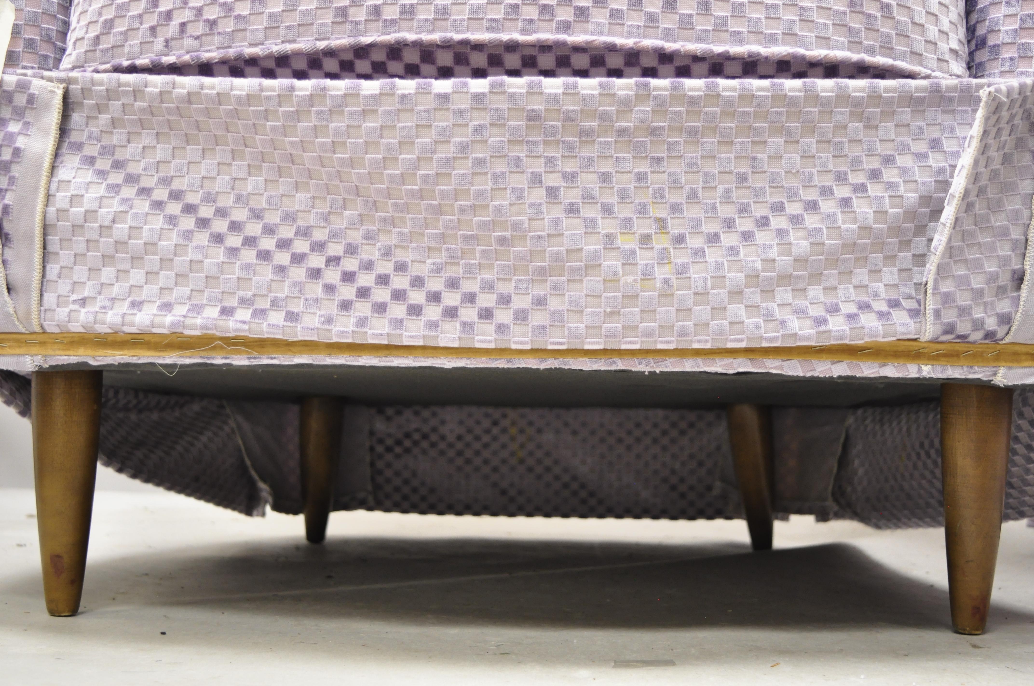 Mid-Century Modern Milo Baughman Purple Barrel Back Club Lounge Chairs, a Pair For Sale 1