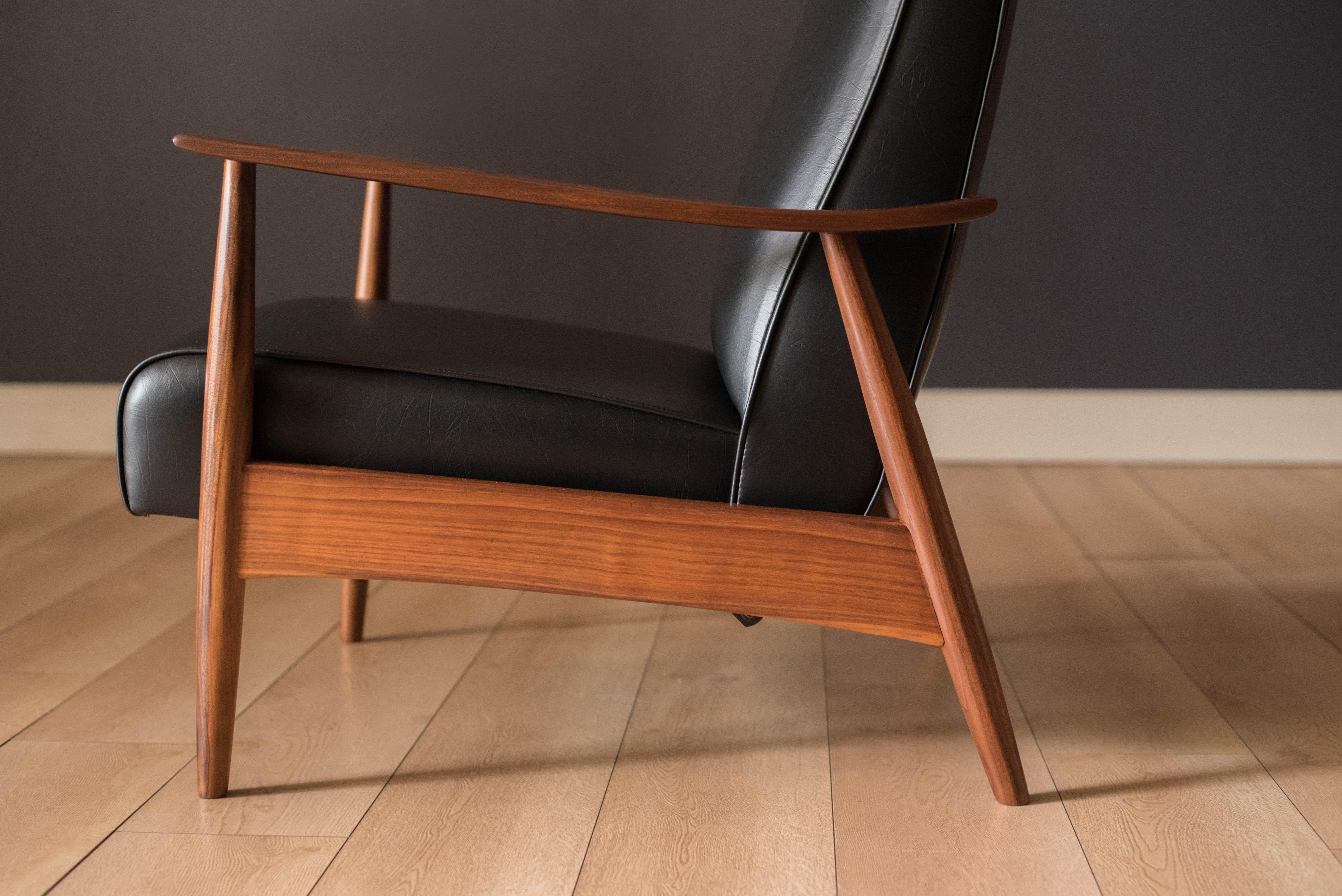 Walnut Mid Century Modern Milo Baughman Recliner Lounge Chair