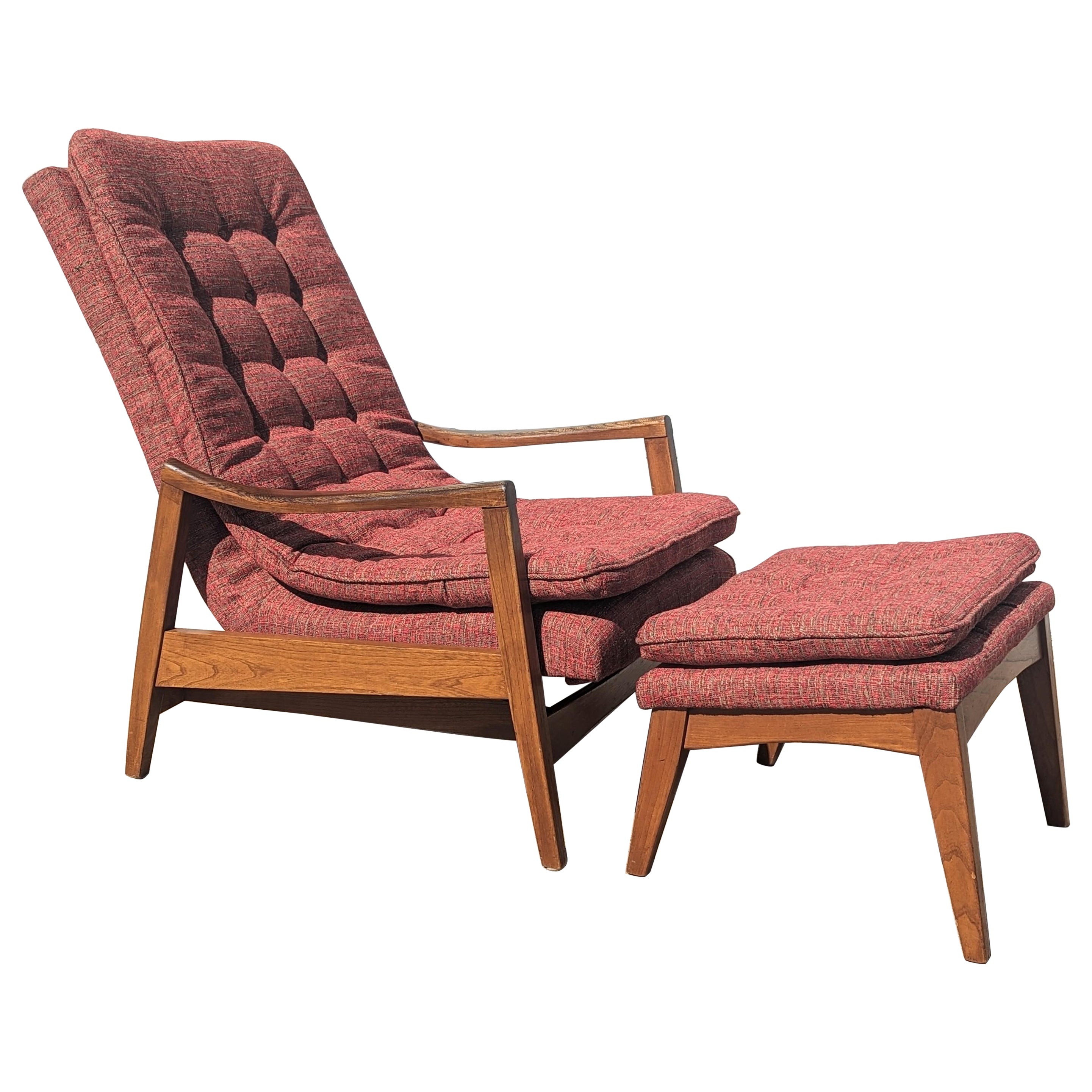 Mid Century Modern Milo Baughman Rocker and Ottoman