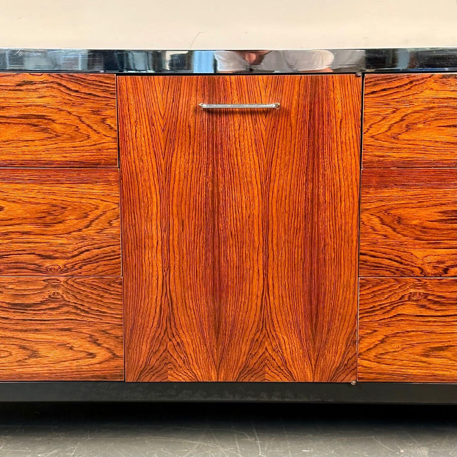 Milo Baughman, Mid-Century Modern Dresser, Rosewood, Chrome, John Stuart, 1960s For Sale 5
