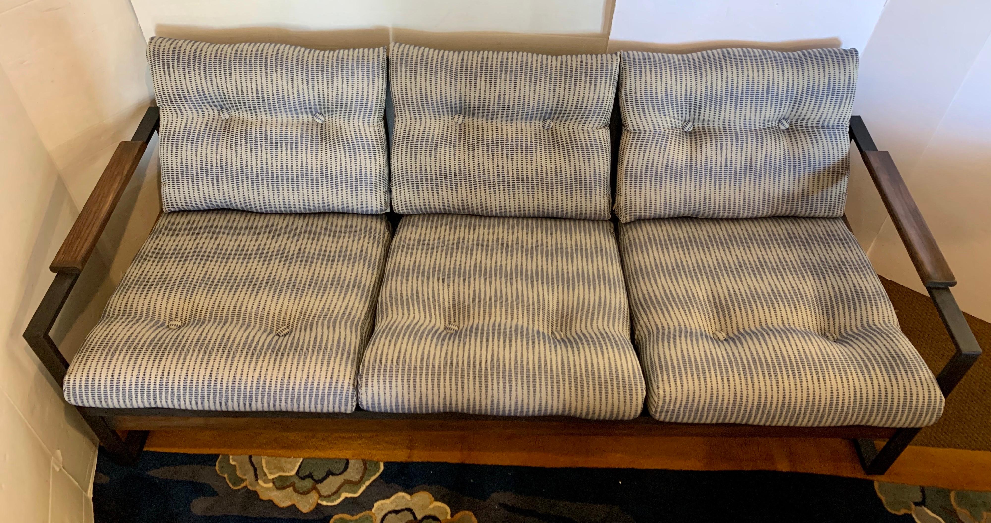 Mid-Century Modern Milo Baughman Sofa Loveseat Newly Reupholstered 11