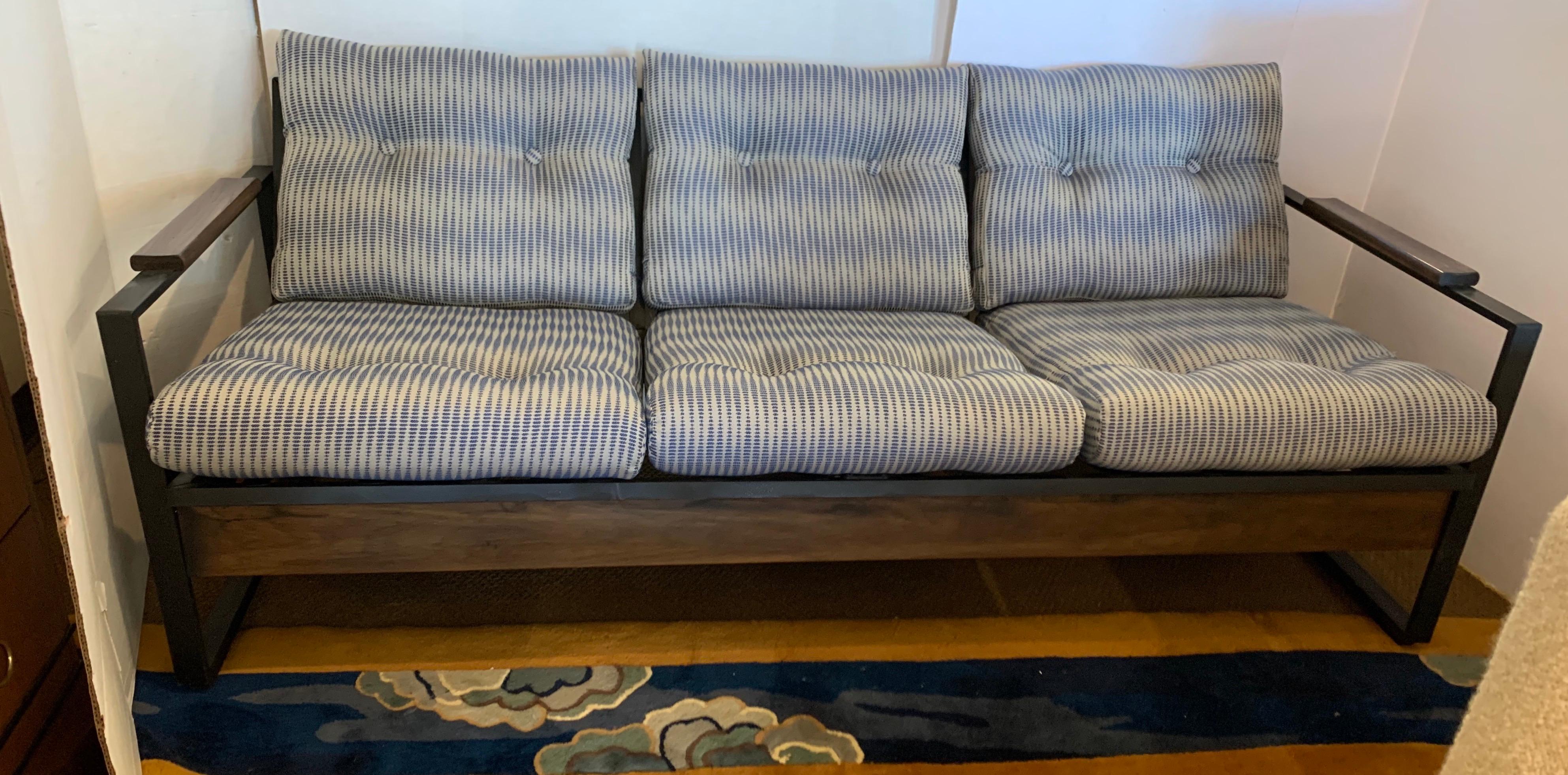American Mid-Century Modern Milo Baughman Sofa Loveseat Newly Reupholstered