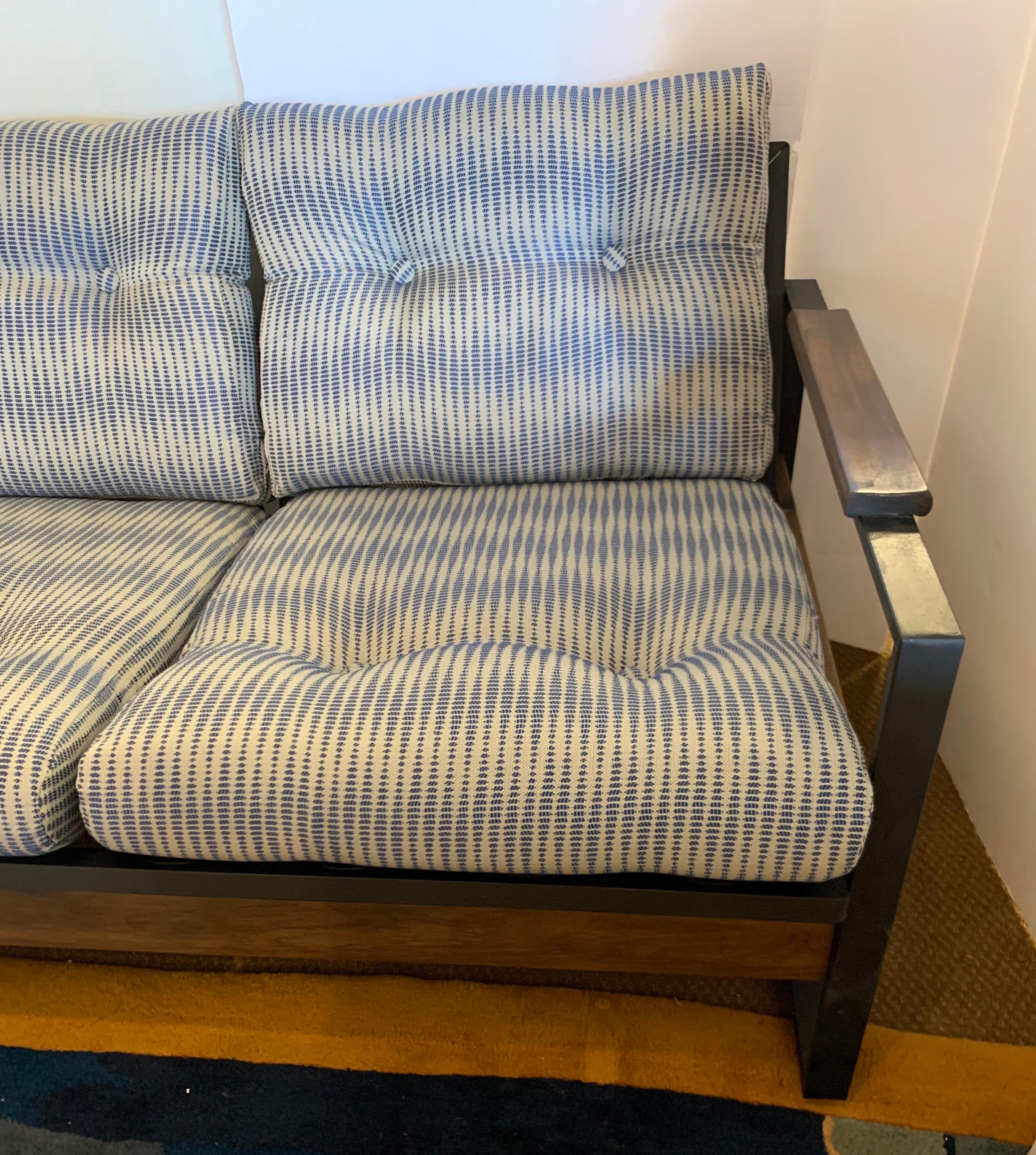 Mid-Century Modern Milo Baughman Sofa Loveseat Newly Reupholstered In Good Condition In West Hartford, CT