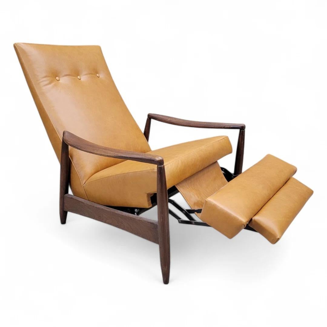 Mid Century Modern Milo Baughman Style Aston Re-Invented Recliner In New Leather 1