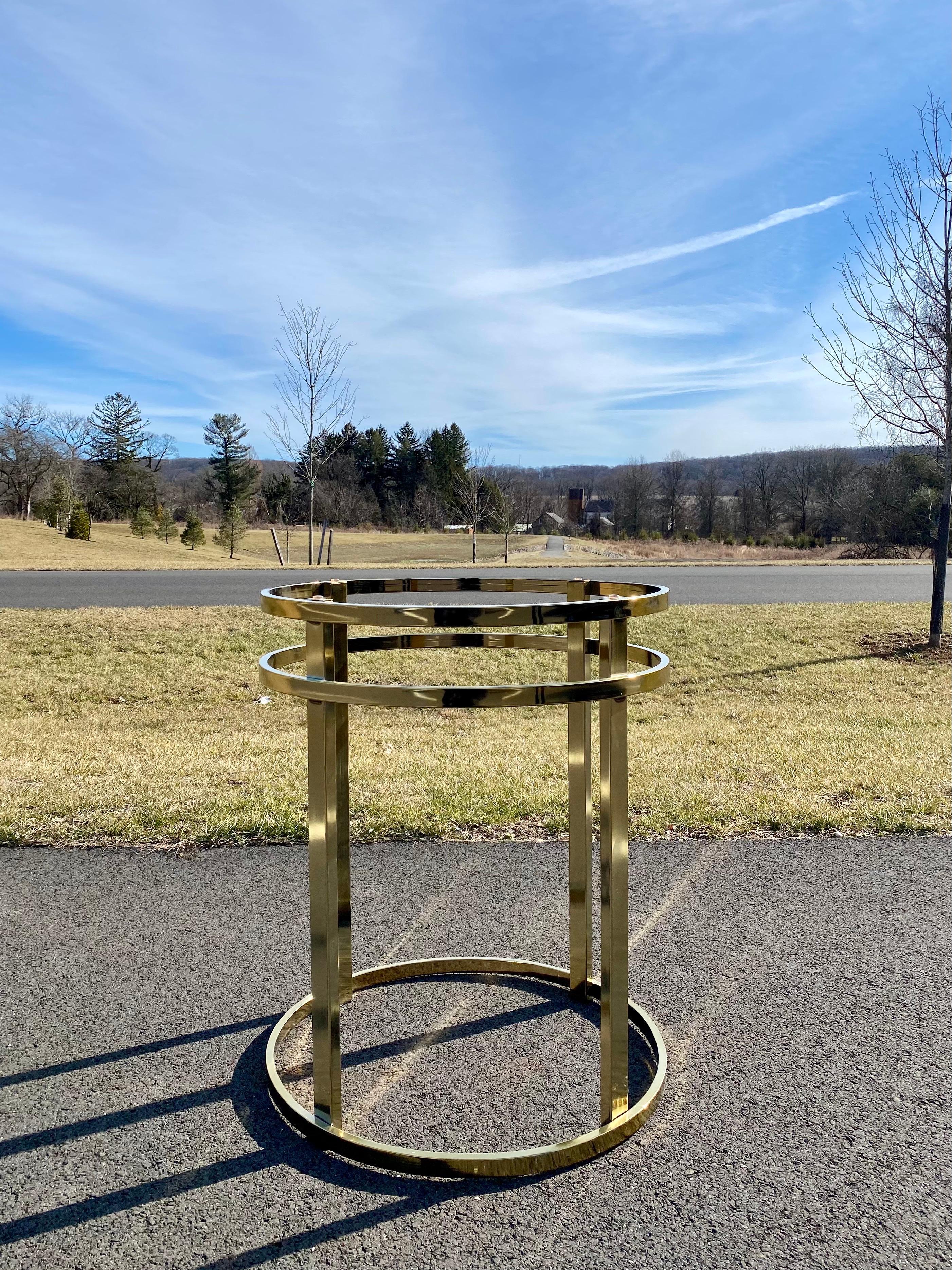 Mid-Century Modern Milo Baughman Style Brass Glass Round Dining Table 6