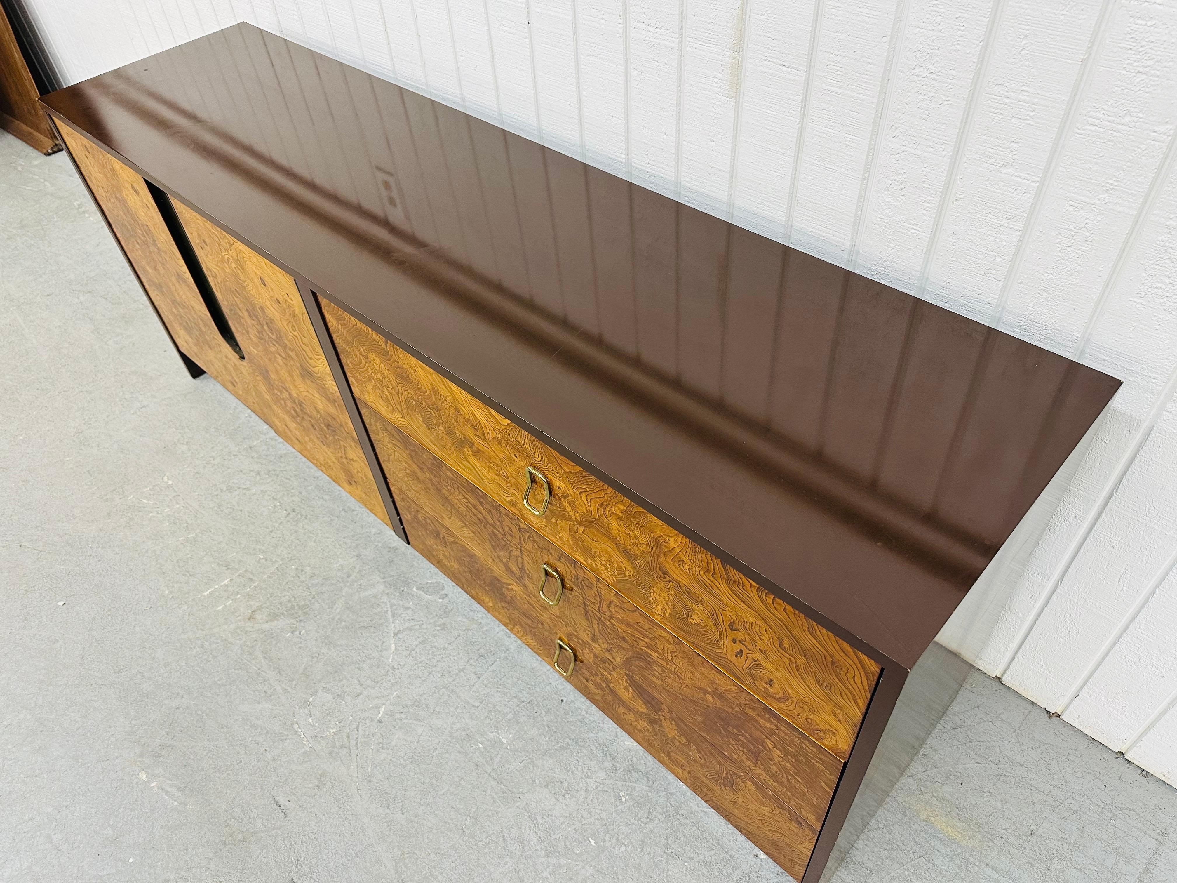 20th Century Mid-Century Modern Milo Baughman Style Burled Wood Dresser