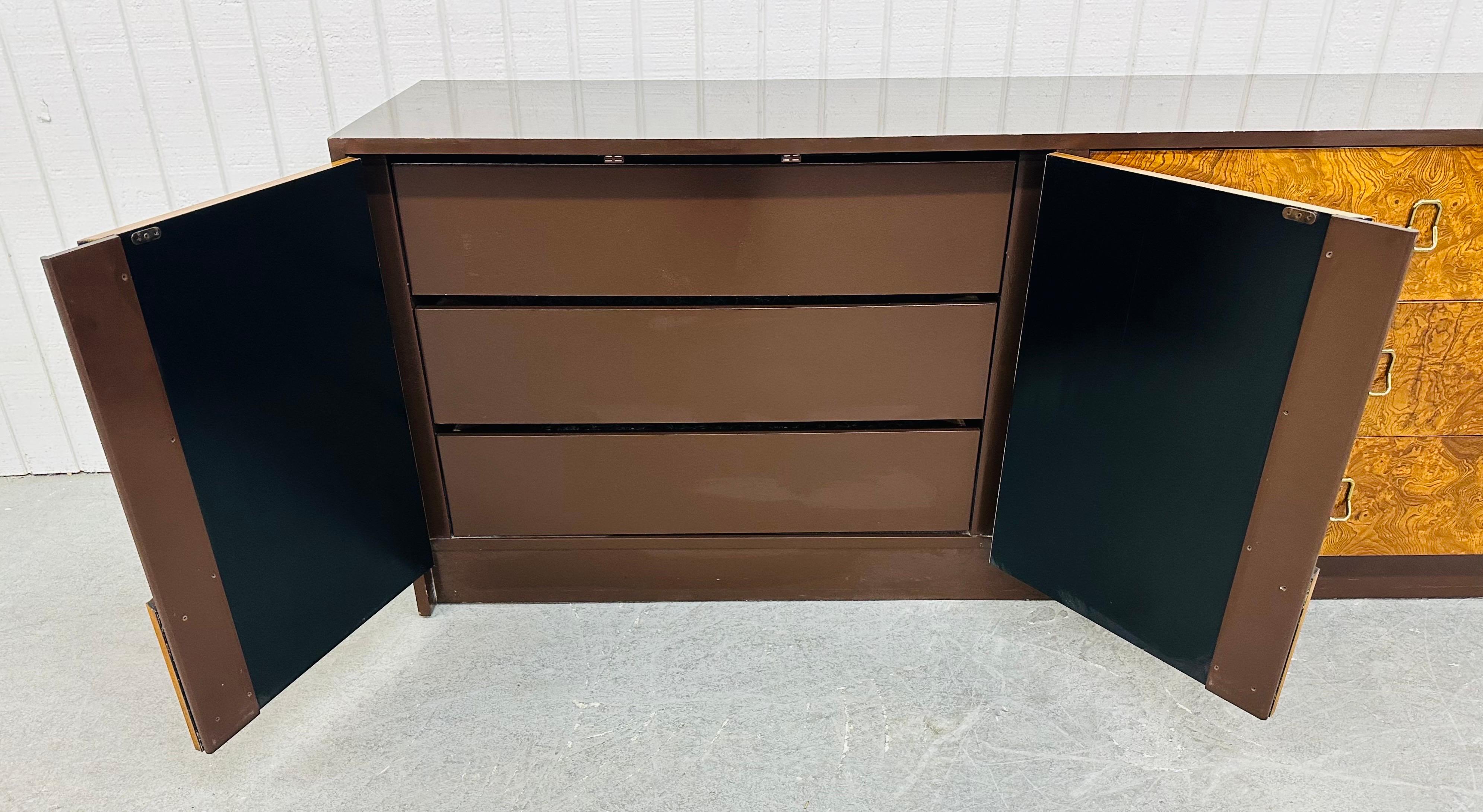 Mid-Century Modern Milo Baughman Style Burled Wood Dresser 1