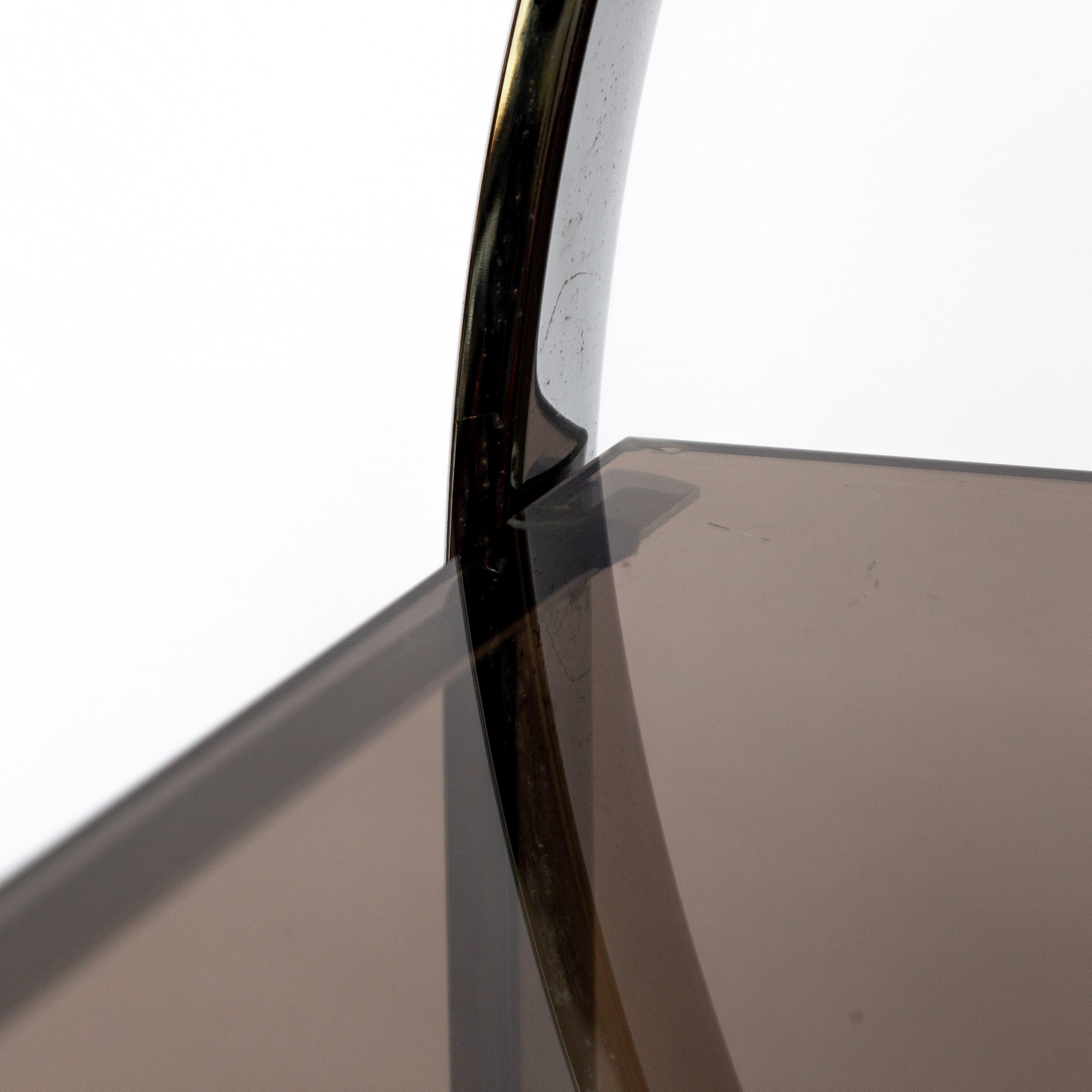 Smoked Glass Mid-Century Modern Milo Baughman Style Chrome Etagere, 1970s For Sale