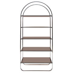 Etagere in cromo in stile Milo Baughman, anni '70, metà del secolo scorso