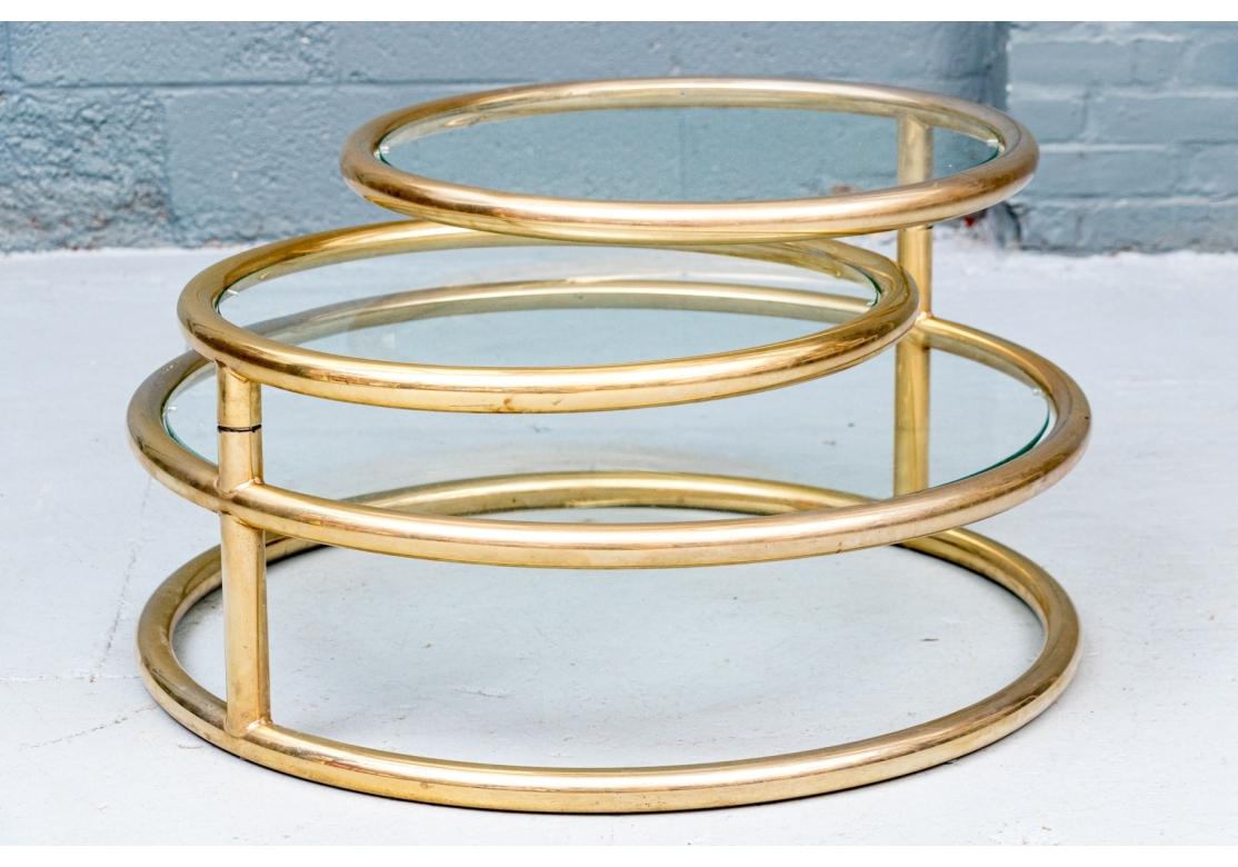 Cocktail Tables in vetro e ottone in stile Milo Baughman, metà del secolo scorso in vendita 5