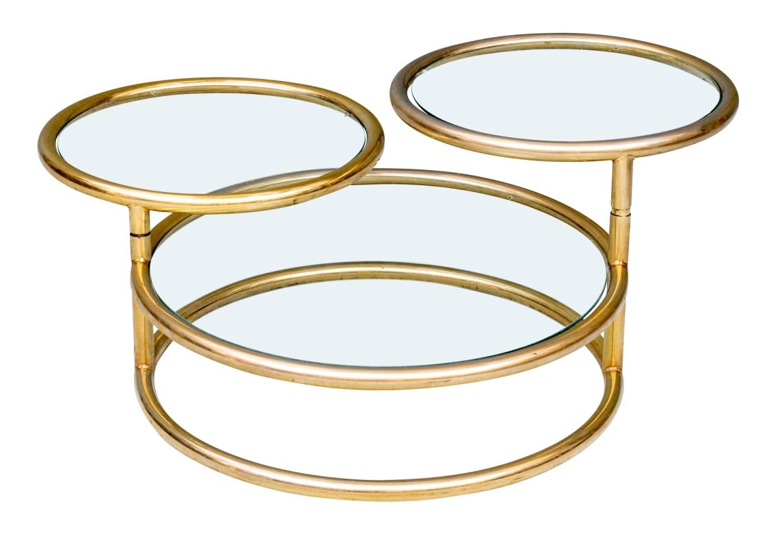 Cocktail Tables in vetro e ottone in stile Milo Baughman, metà del secolo scorso in vendita 7