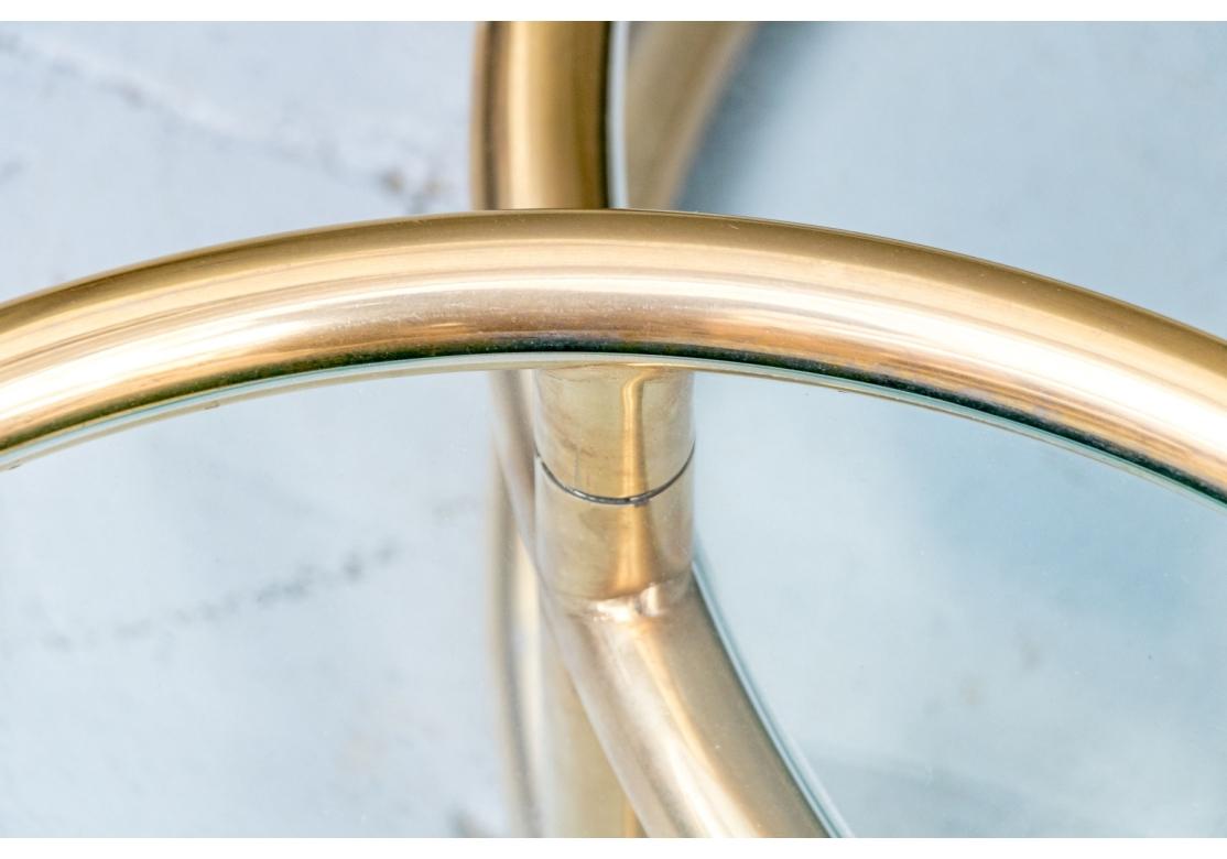 Mid-Century moderno Cocktail Tables in vetro e ottone in stile Milo Baughman, metà del secolo scorso in vendita