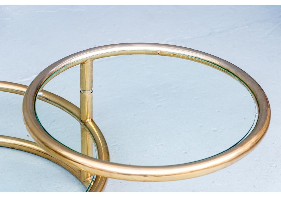 Cocktail Tables in vetro e ottone in stile Milo Baughman, metà del secolo scorso in vendita 1