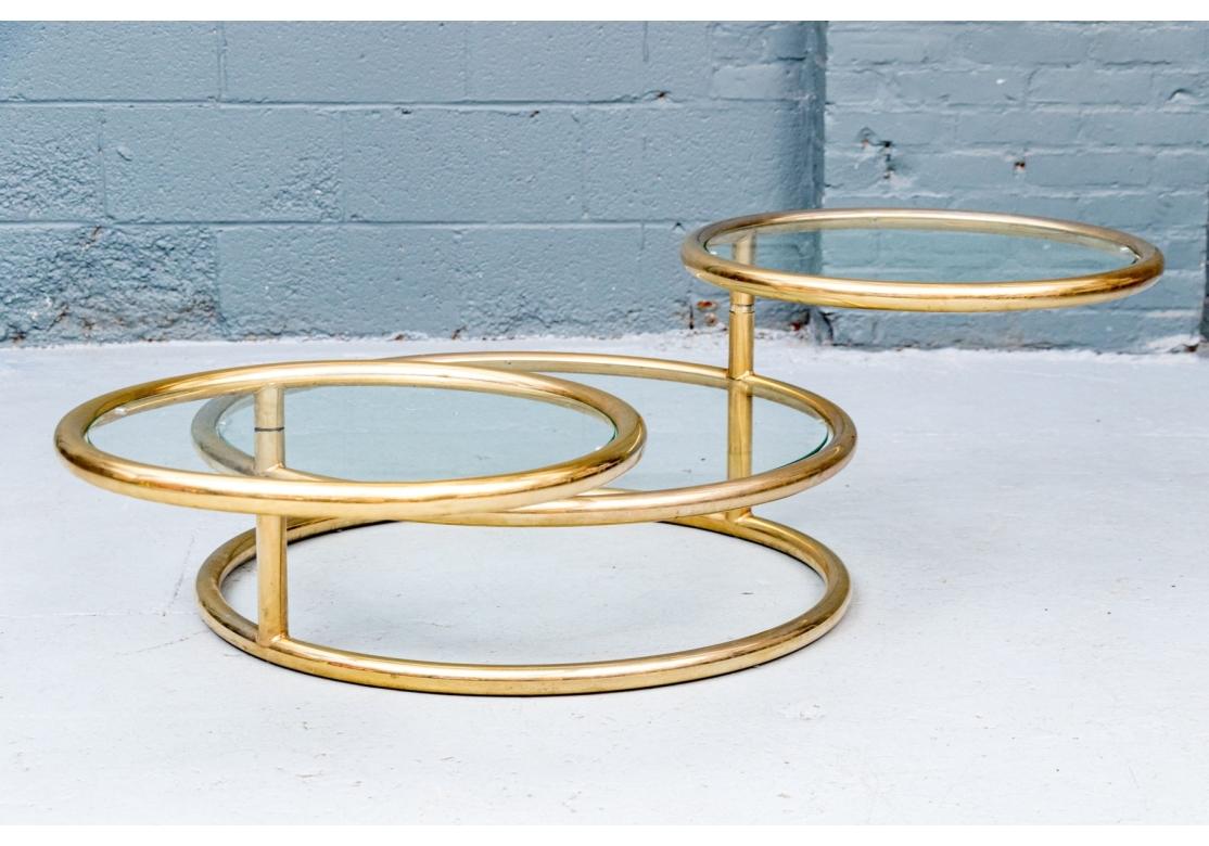 Cocktail Tables in vetro e ottone in stile Milo Baughman, metà del secolo scorso in vendita 2