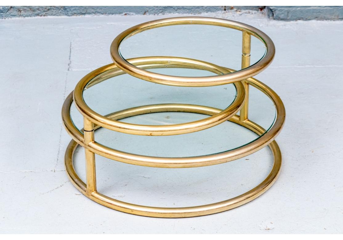 Cocktail Tables in vetro e ottone in stile Milo Baughman, metà del secolo scorso in vendita 3
