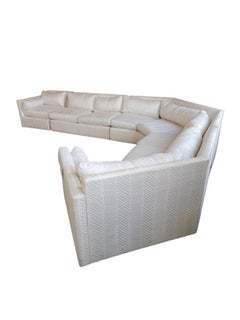 Divano sezionale esagonale curvo in stile Milo Baughman, metà del secolo scorso, di Drexel