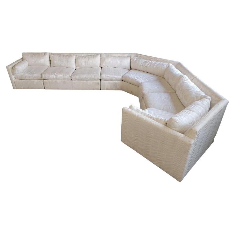 Mid-Century Modern Milo Baughman Style Hexagonal Curved Sectional Sofa by Drexel