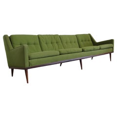 Mid-Century Modern Milo Baughman Stil Bleistift-Sofa mit gespreizten Beinen 93" 4 Kissen