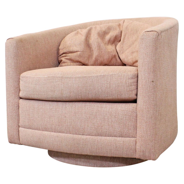 Mid Century Modern Milo Baughman Style Precedent Swivel Club Chair