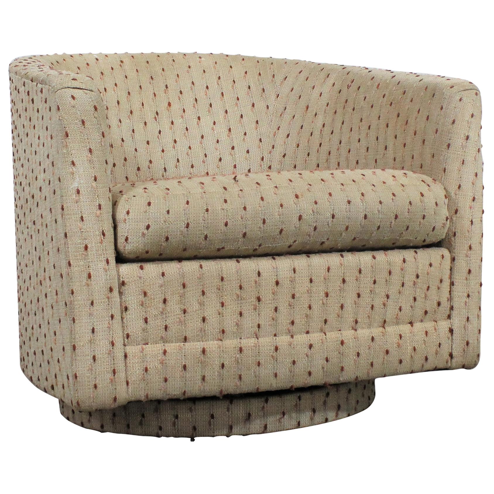 Mid-Century Modern Milo Baughman Style Precedent Swivel Club Chair