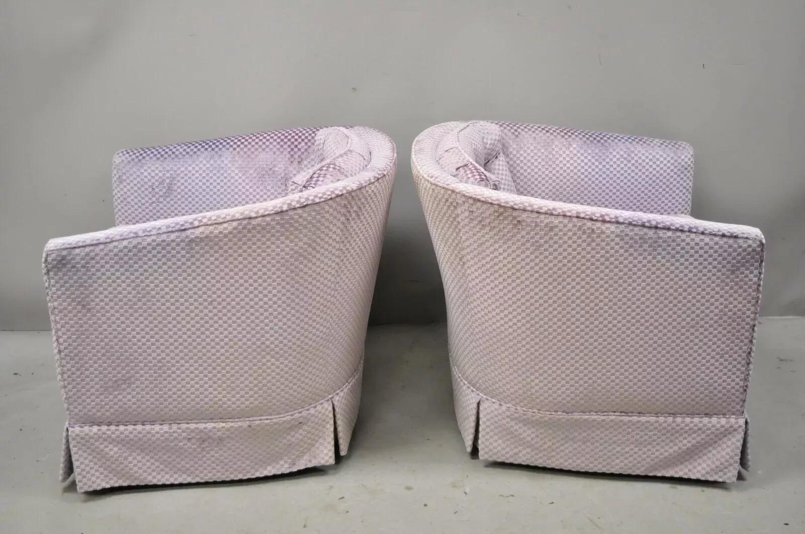 Mid Century Modern Milo Baughman Style Purple Barrel Back Club Chairs - a Pair For Sale 4
