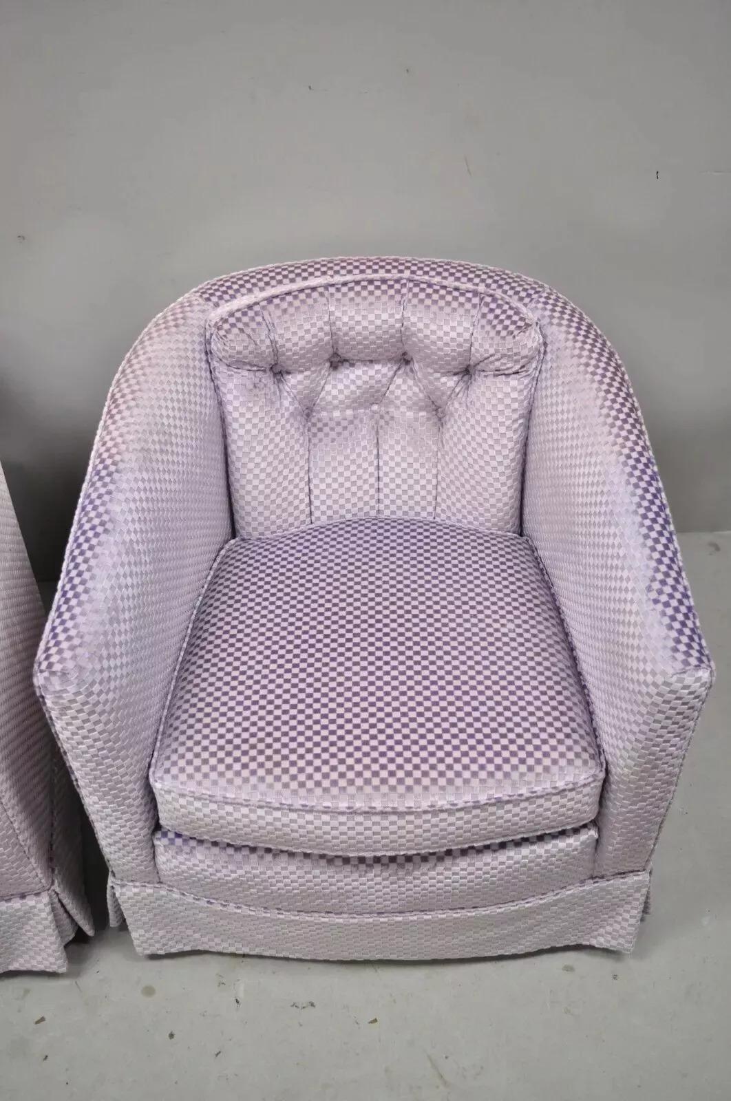 Mid-Century Modern Mid Century Modern Milo Baughman Style Purple Barrel Back Club Chairs - a Pair For Sale