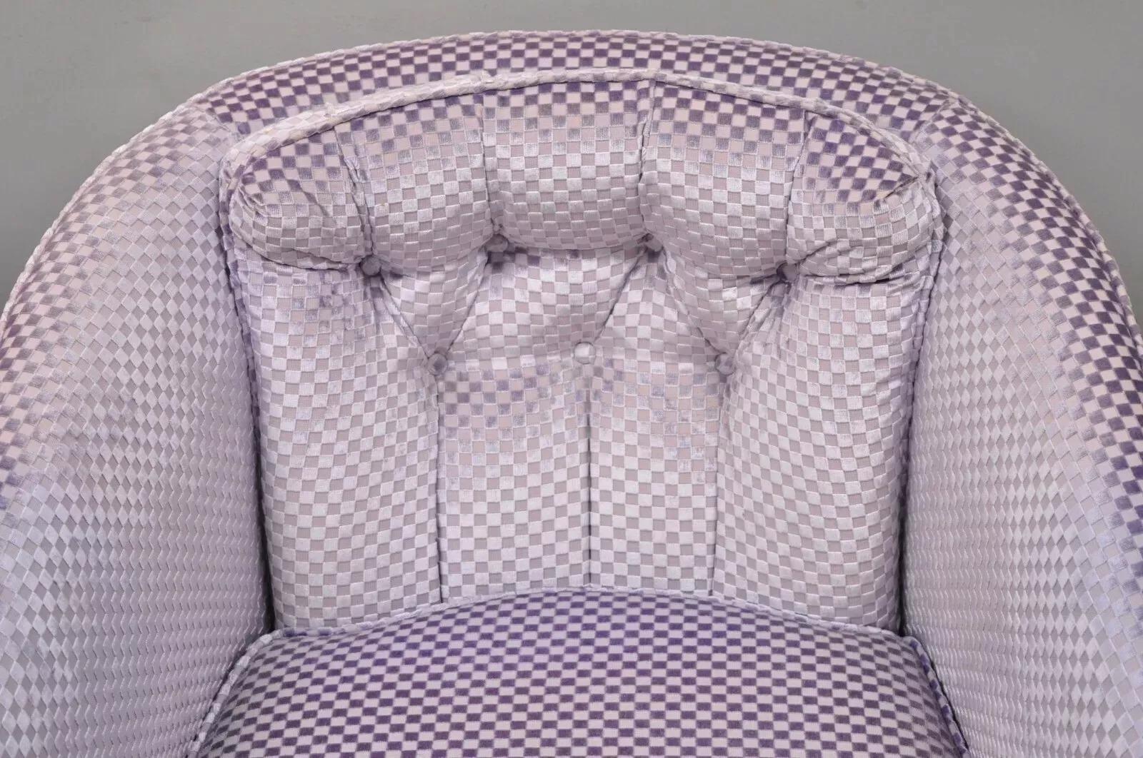 Unknown Mid Century Modern Milo Baughman Style Purple Barrel Back Club Chairs - a Pair For Sale