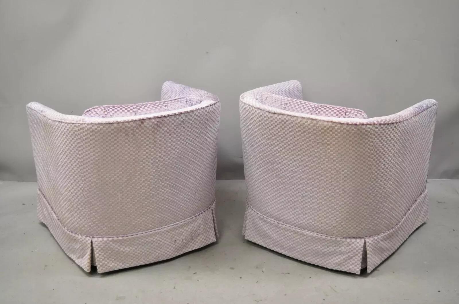 Mid Century Modern Milo Baughman Style Purple Barrel Back Club Chairs - a Pair For Sale 2