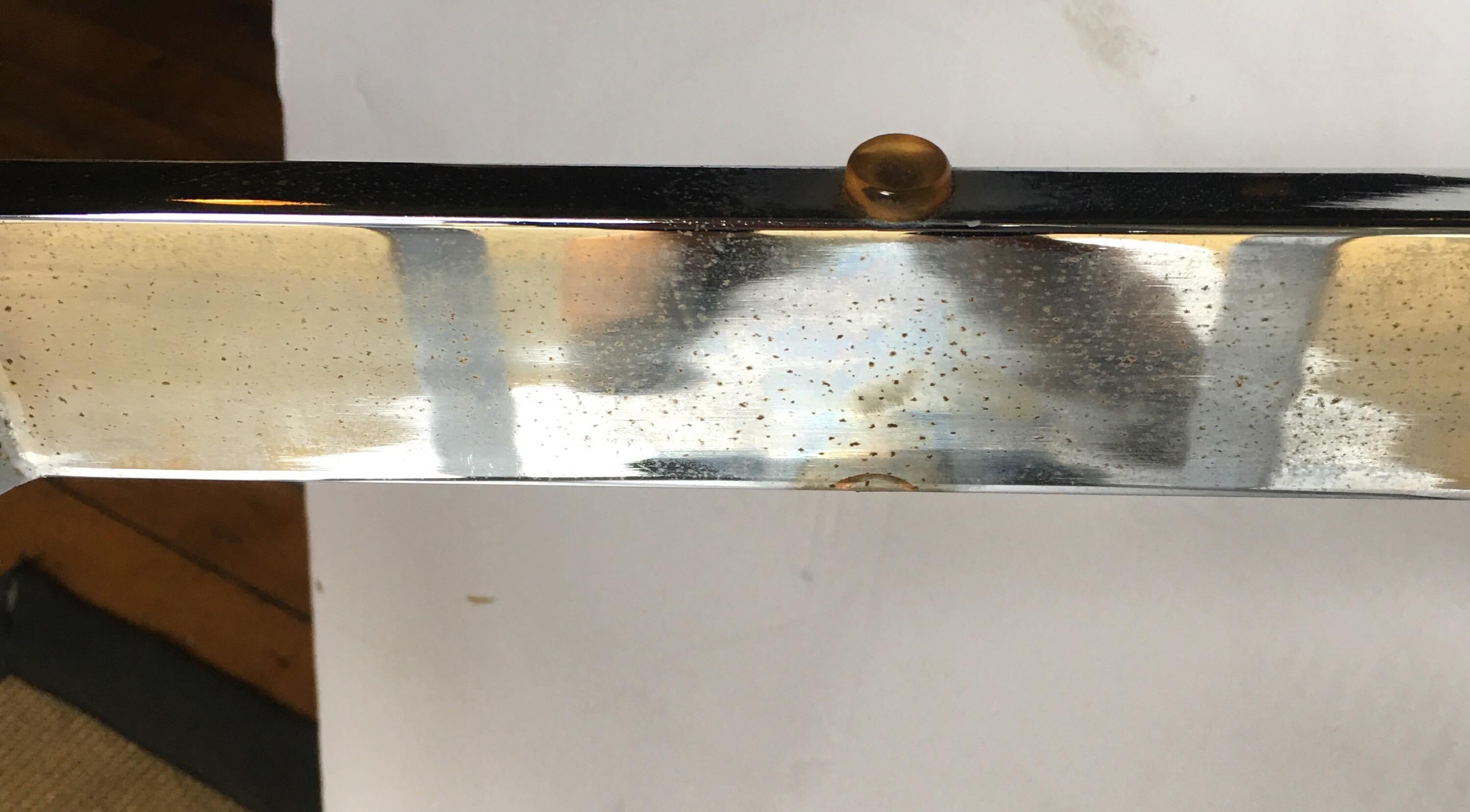 Tavolo da pranzo rotondo in vetro e cromo in stile Milo Baughman, metà secolo moderno in vendita 2