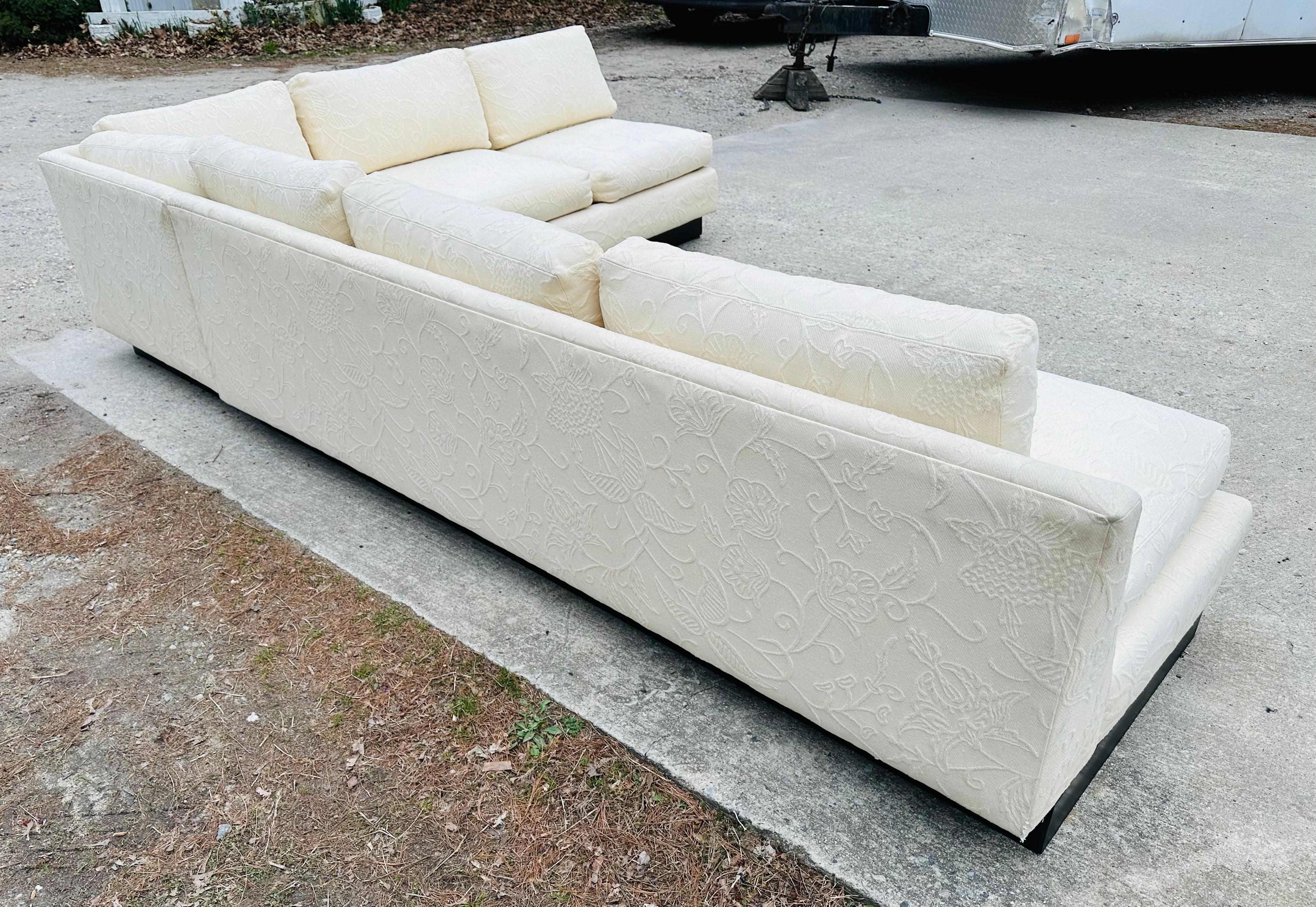 Wood Mid-Century Modern Milo Baughman Style Sectional Sofa