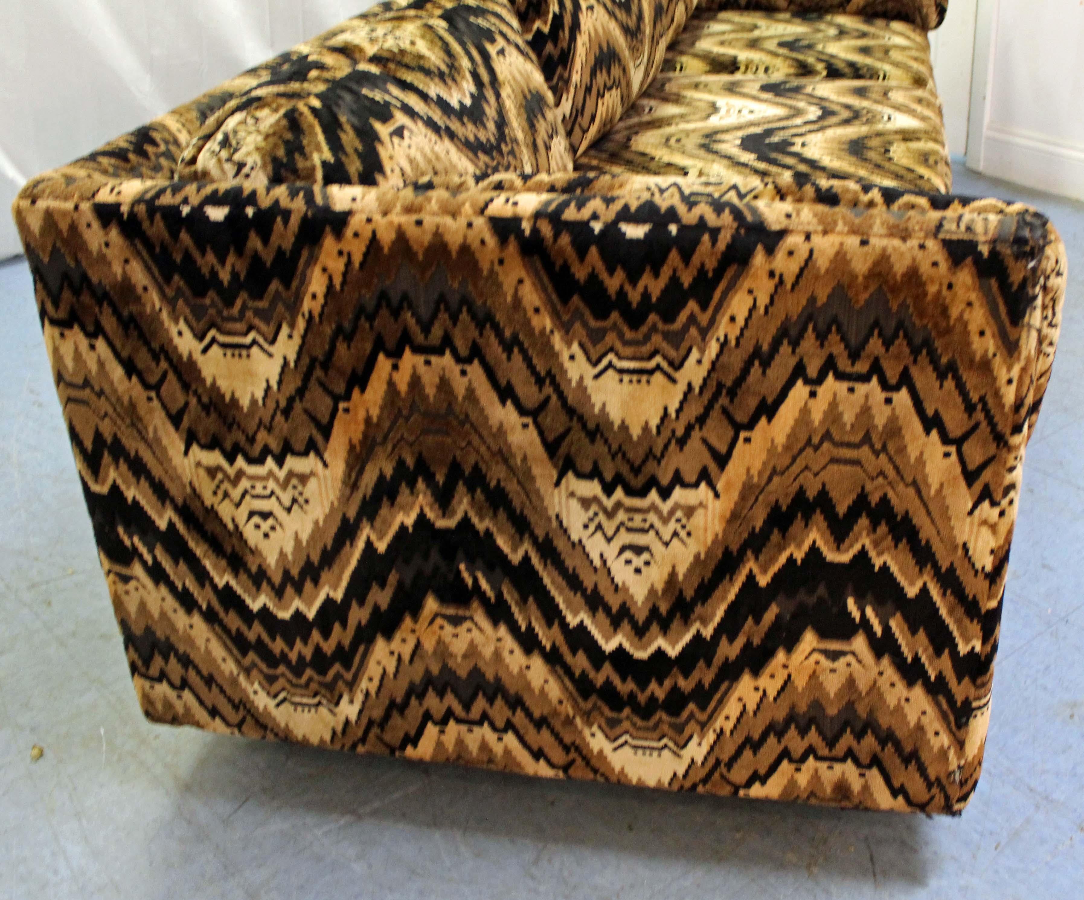 Upholstery Mid-Century Modern Milo Baughman Style Selig Sofa