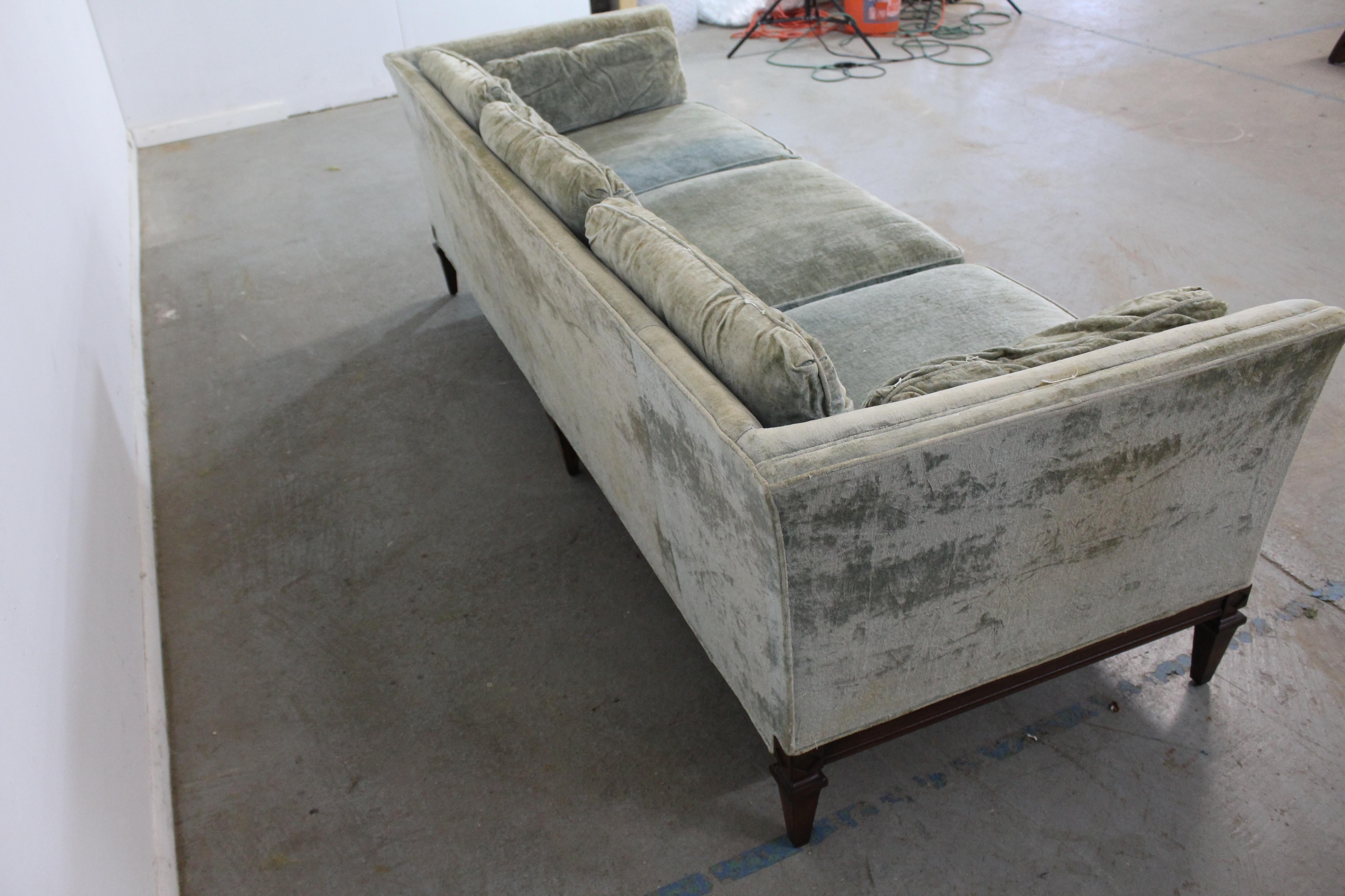 Fabric Mid-Century Modern Milo Baughman Style Sofa