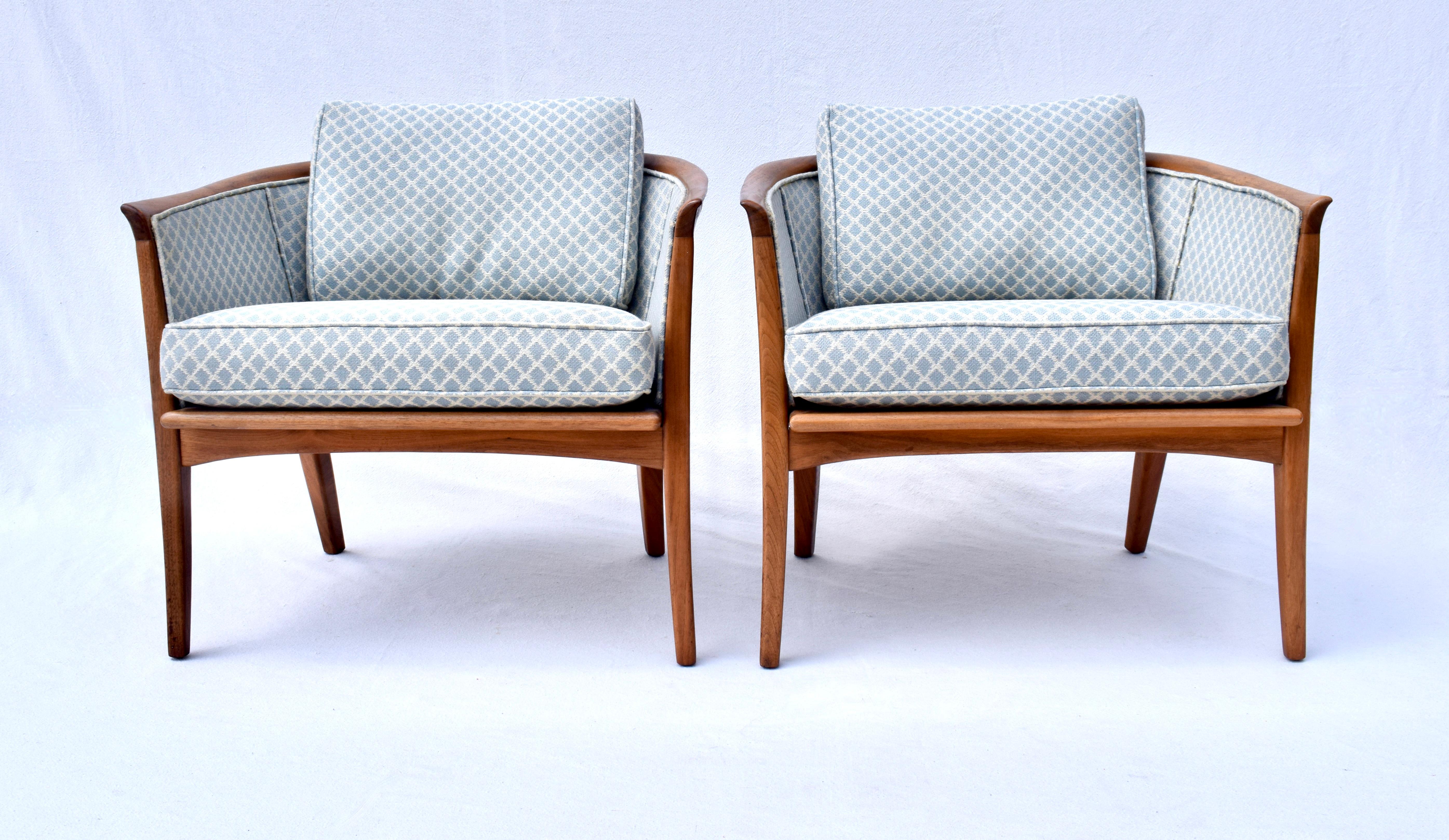 Mid-Century Modern Milo Baughman Thayer Coggin Barrel Back Club Lounge Chairs For Sale 5