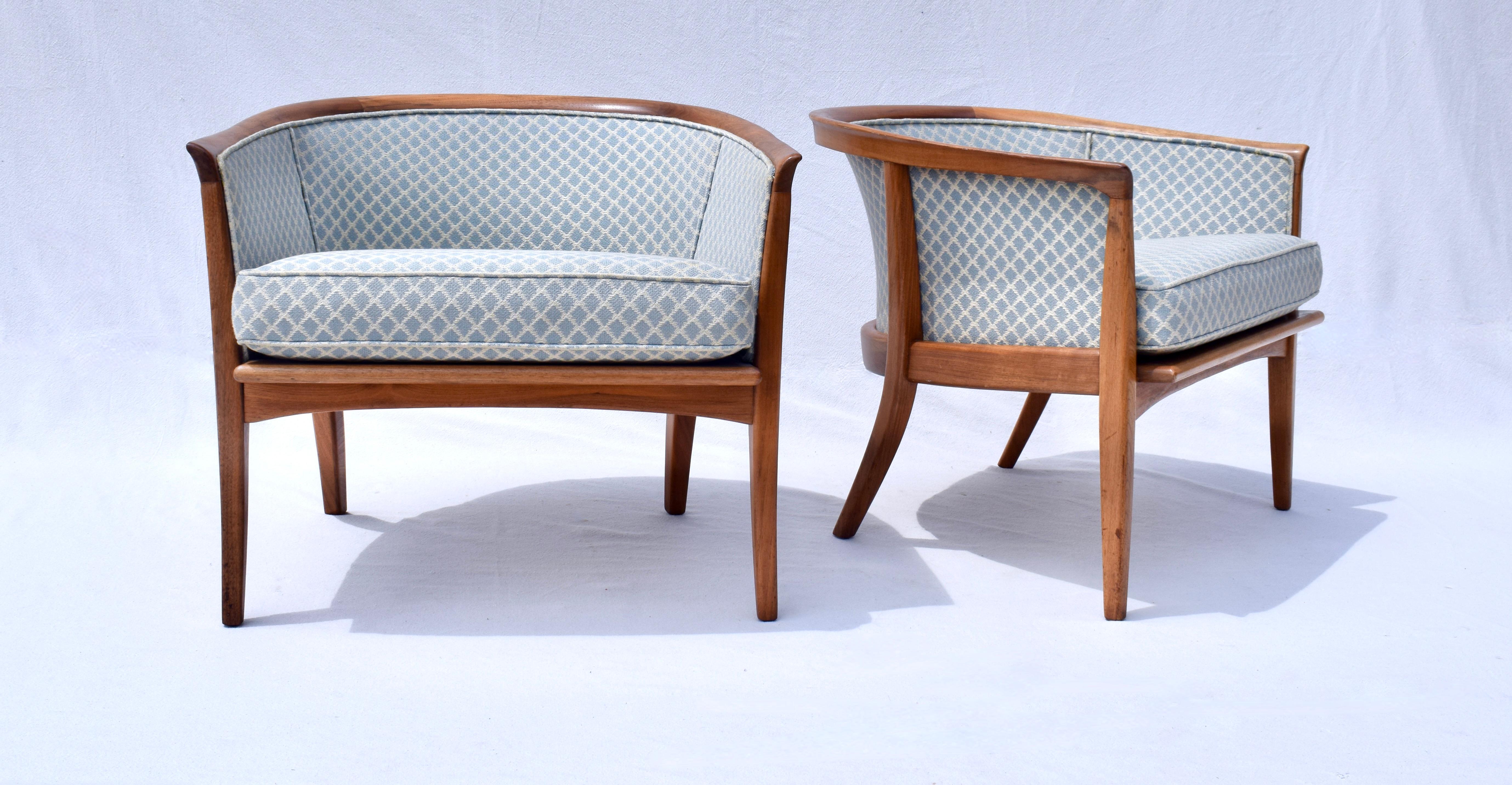 American Mid-Century Modern Milo Baughman Thayer Coggin Barrel Back Club Lounge Chairs For Sale