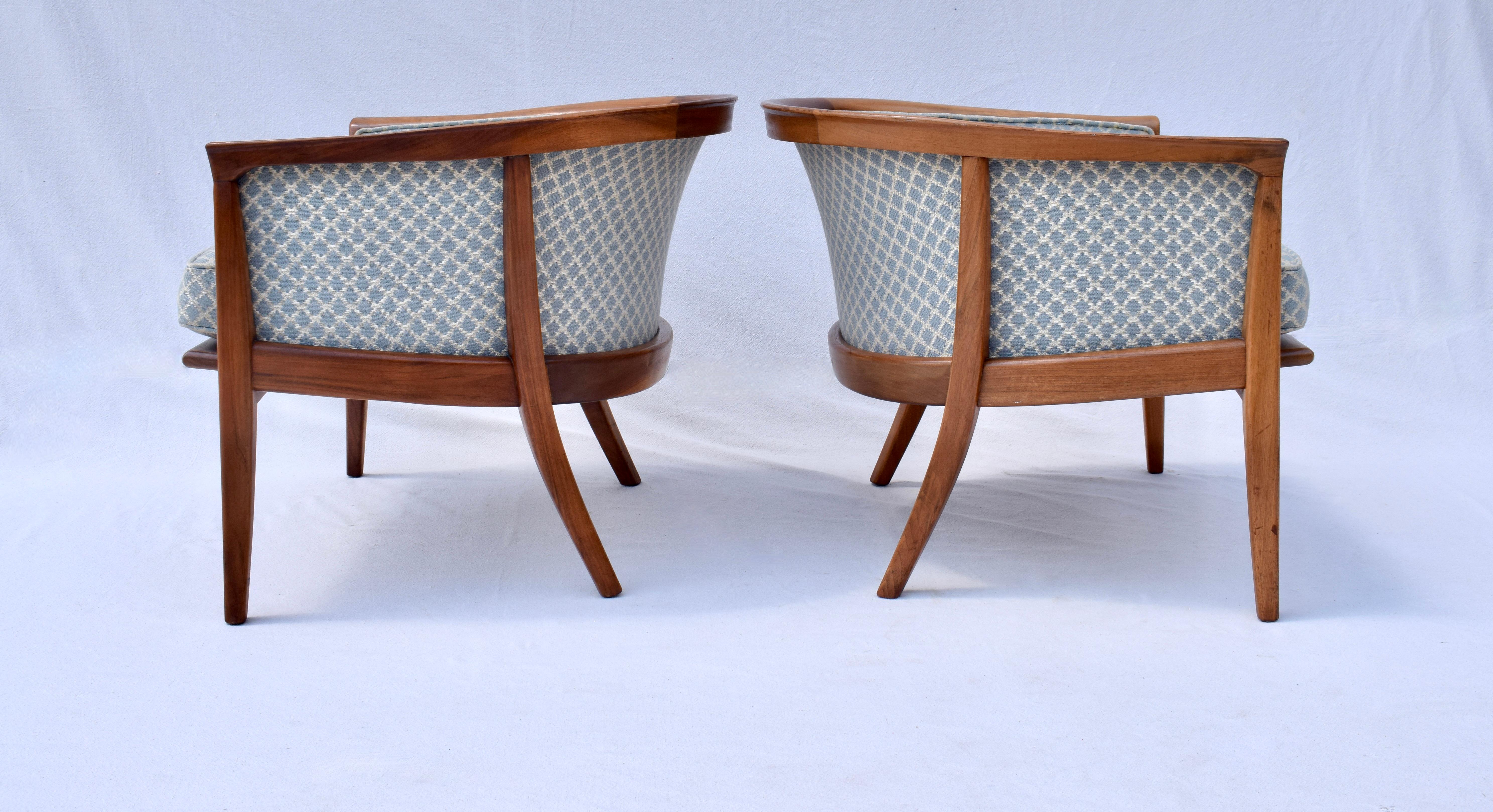 20th Century Mid-Century Modern Milo Baughman Thayer Coggin Barrel Back Club Lounge Chairs For Sale