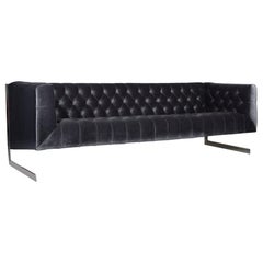 Vintage Mid-Century Modern Milo Baughman Tufted Cantilever Sofa