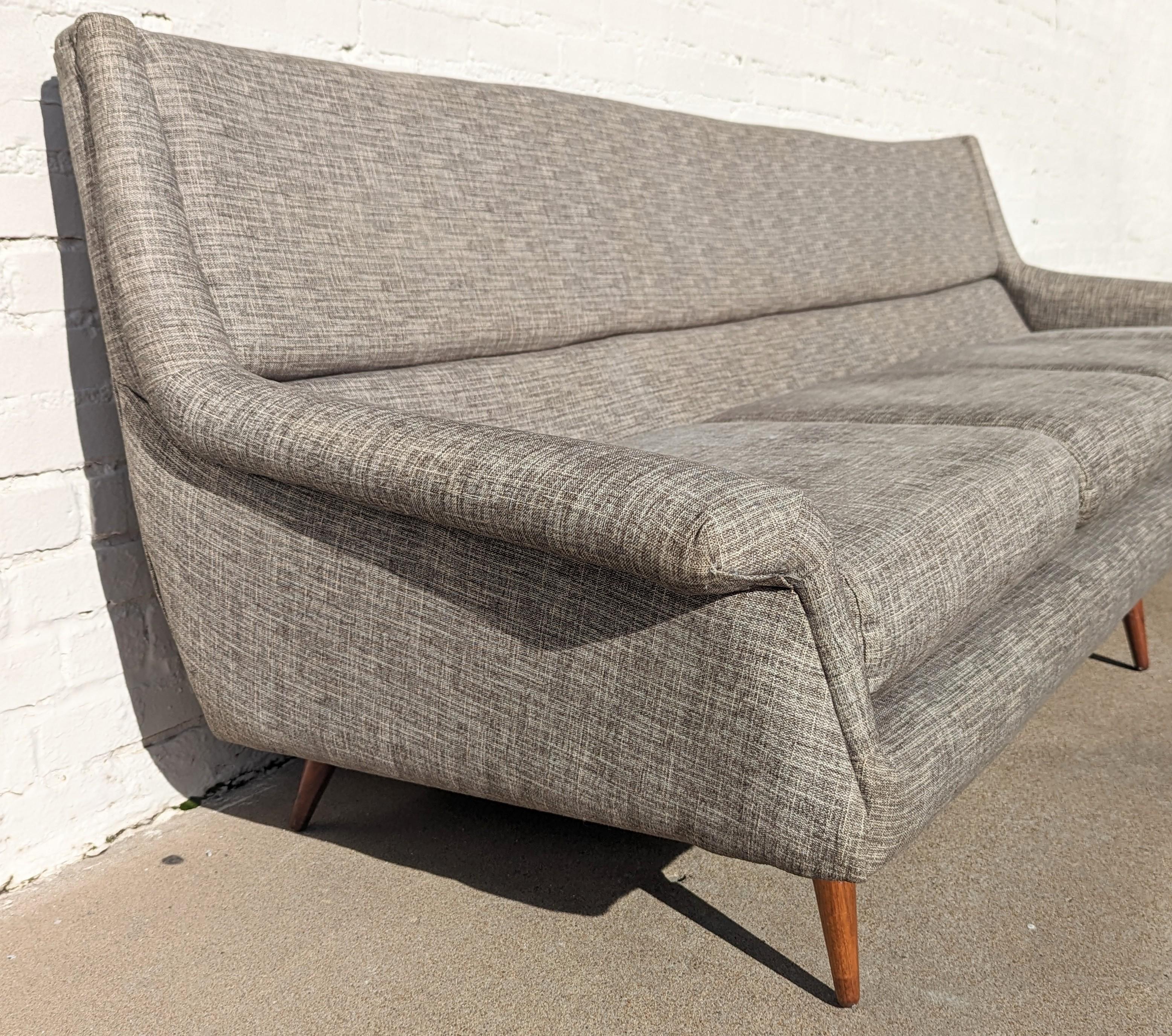 Upholstery Mid Century Modern Milo Baughman Tuxedo Sofa  For Sale